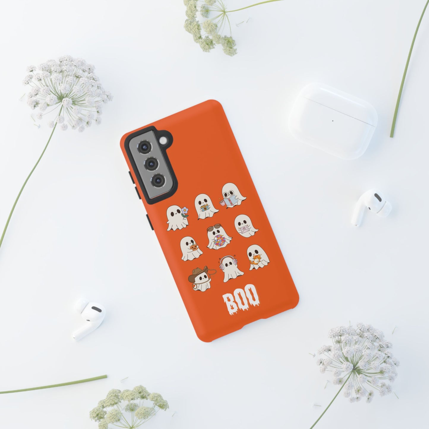 Ghostly Boo Phone Case, Halloween Cases, Cute Ghost Phone Cover, Trick-or-Treat Accessories, Spooky Gift for Halloween