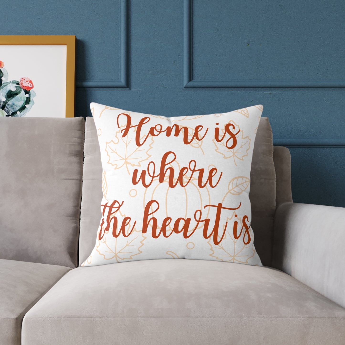 Cozy Home Décor Pillow, Home is Where the Heart Is, Perfect for Housewarming Gifts, Living Room Accent, Wedding Gift, Seasonal Home Decor