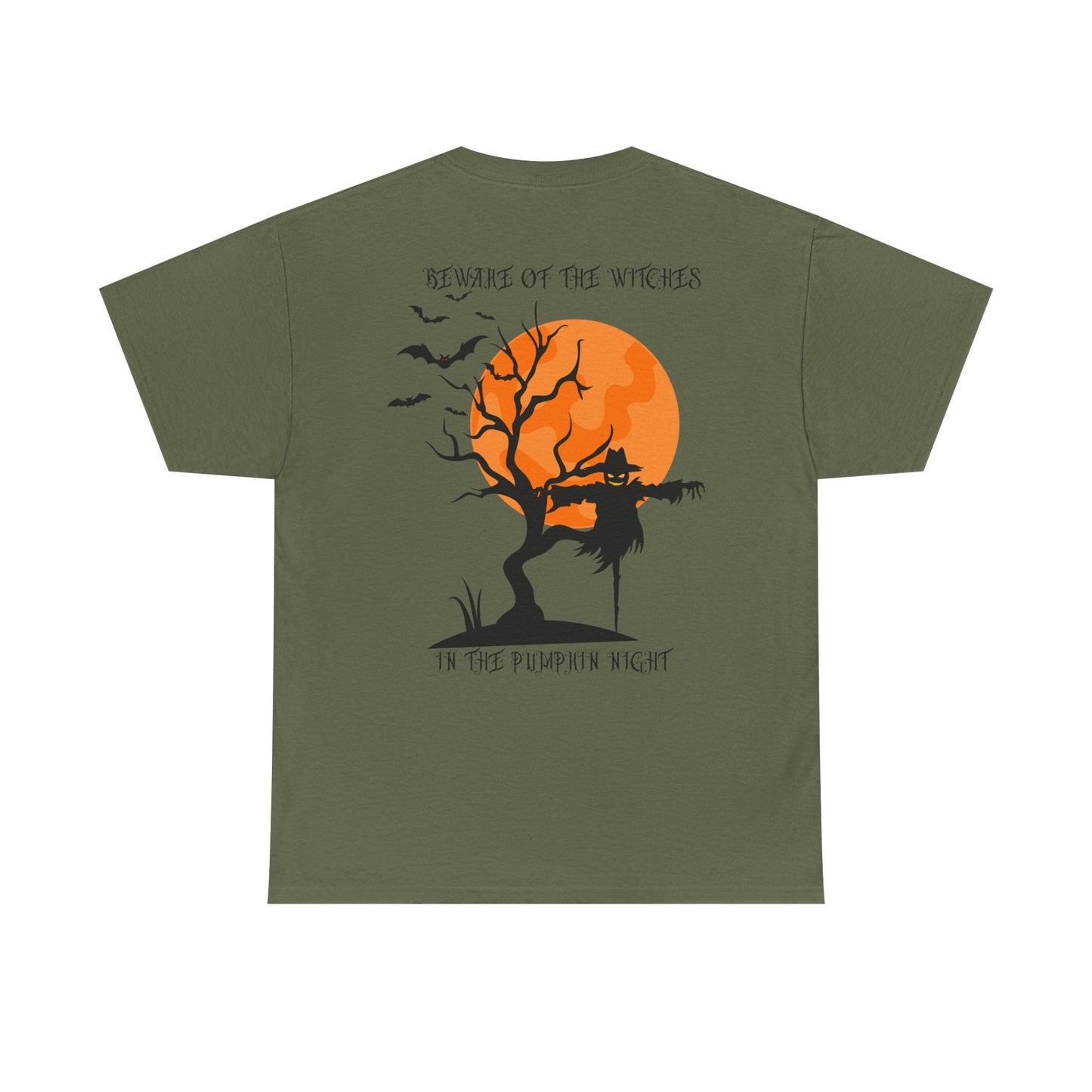 Halloween Witches Themed Unisex Heavy Cotton Tee, Scary Shirt, Witch T-Shirt, Fall Apparel, Spooky Night Top