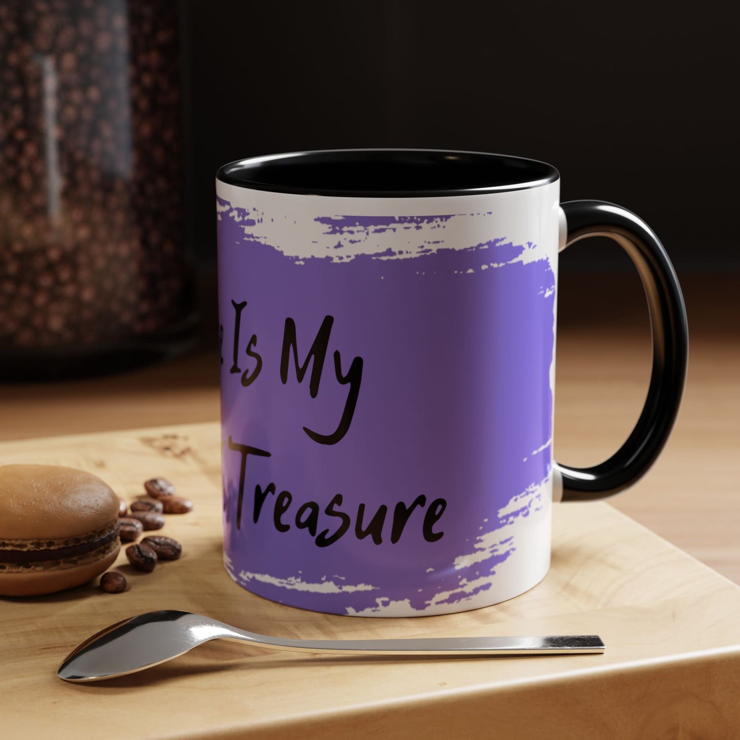 Inspirational Accent Coffee Mug - "My Peace Is My Greatest Treasure"
