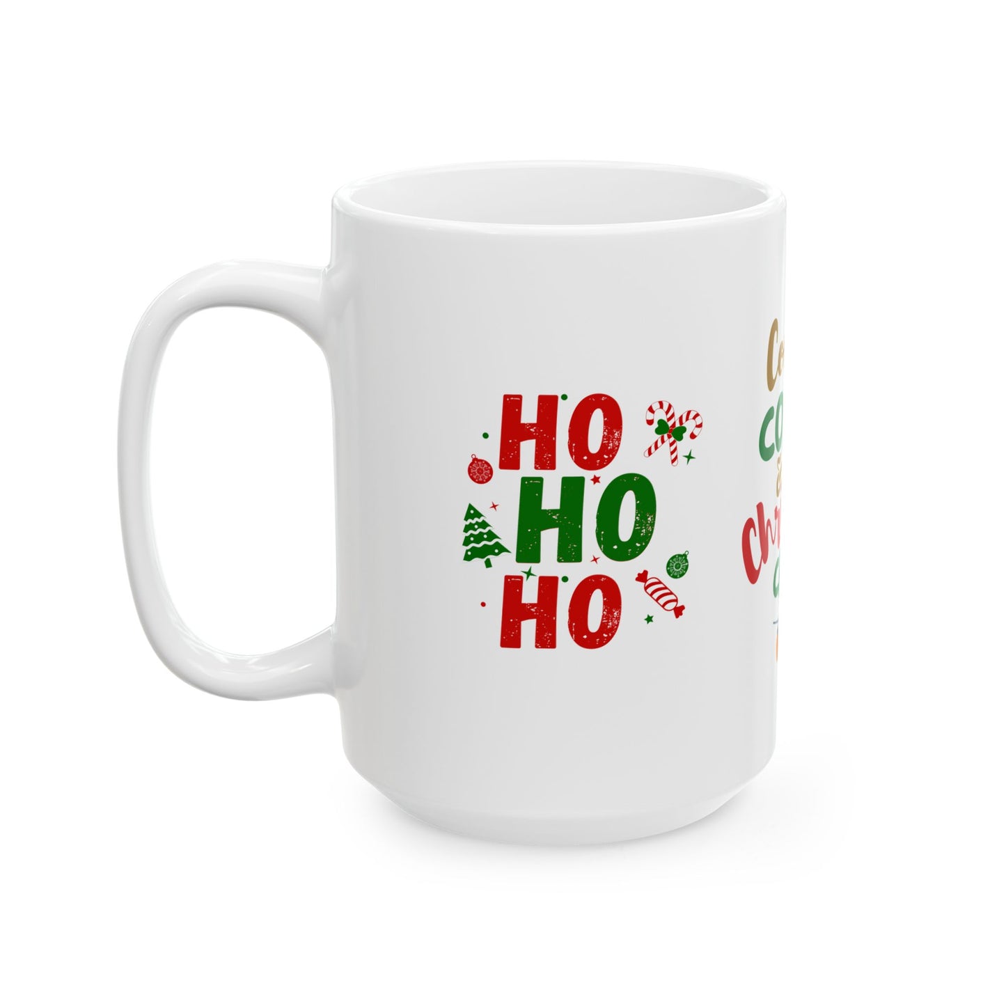 Festive Ceramic Mug – ‘Cookies, Coffee & Christmas Cheer’ | Holiday Gift, Winter Decor, Cozy Home, Coffee Lover's Gift