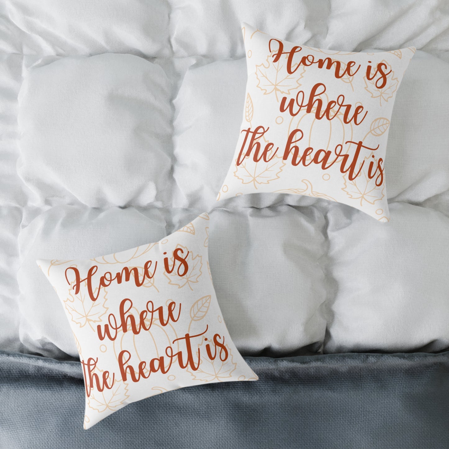 Cozy Home Décor Pillow, Home is Where the Heart Is, Perfect for Housewarming Gifts, Living Room Accent, Wedding Gift, Seasonal Home Decor