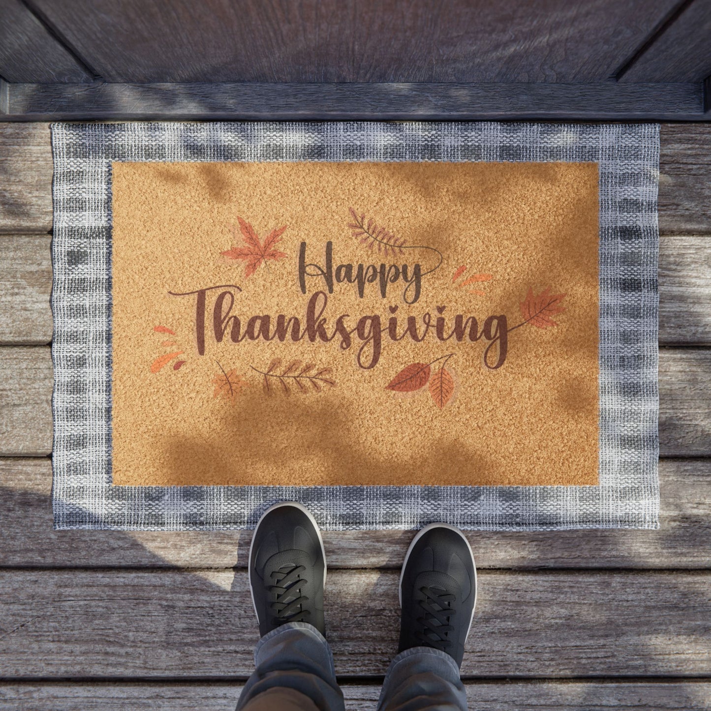 Thanksgiving Doormat, Fall Decor Entry Rug, Seasonal Welcome Mat, Autumn Home Decor, Holiday Gift for Hosts, Merry Thanksgiving