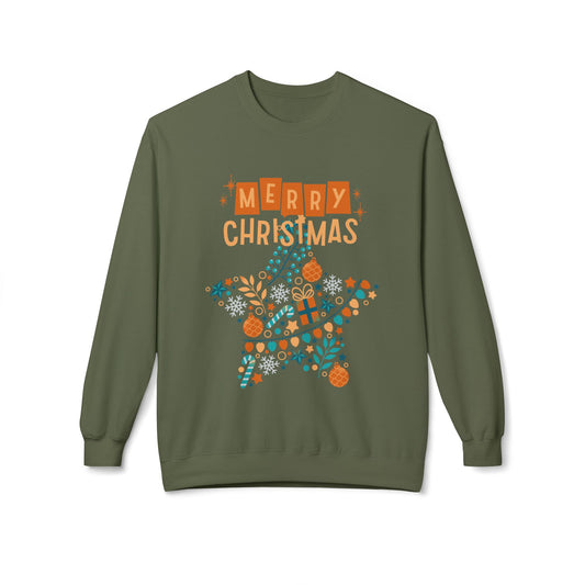 Merry Christmas Sweatshirt, Cozy Holiday Crewneck, Festive Apparel, Winter Gift, Unisex Fleece Top, Christmas Sweatshirt
