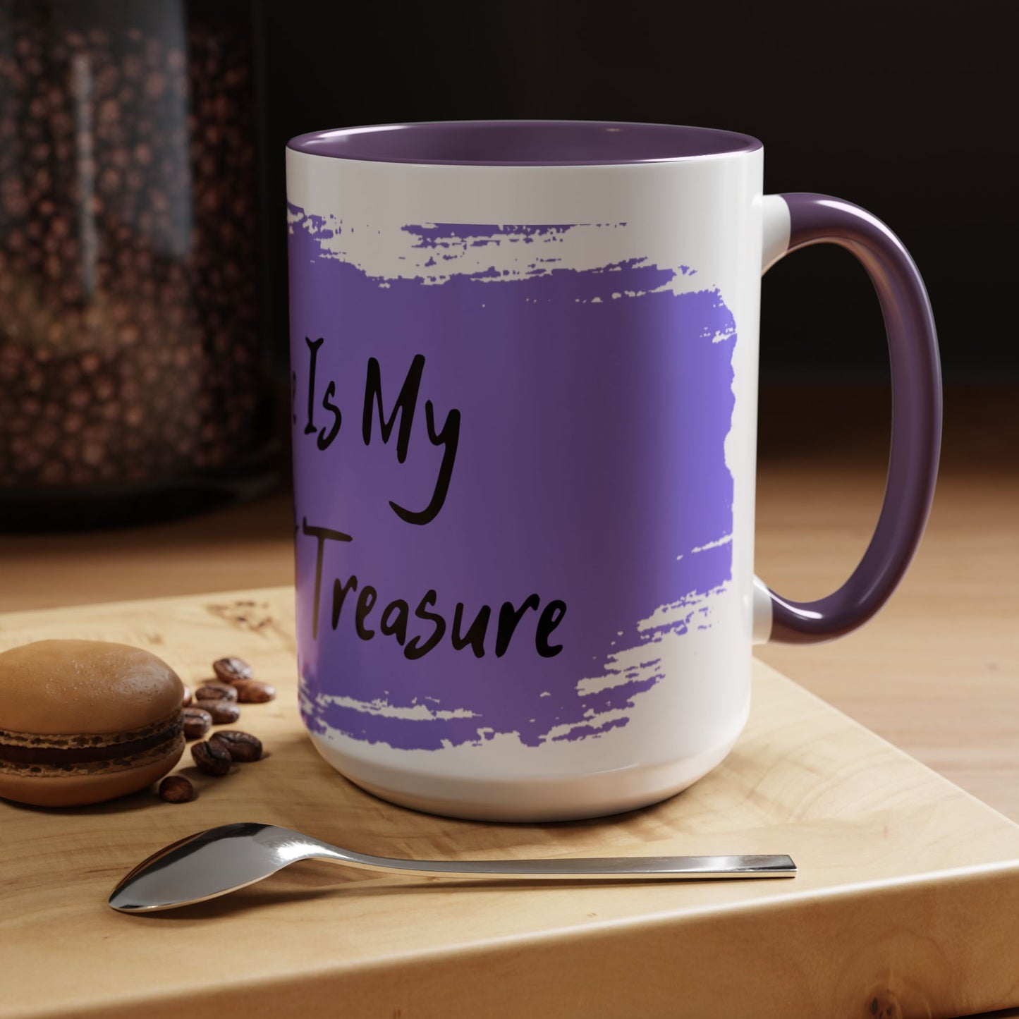 Inspirational Accent Coffee Mug - "My Peace Is My Greatest Treasure"