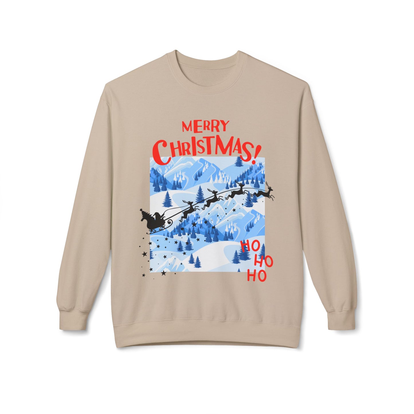 Christmas Santa Fleece Sweatshirt, Cozy Holiday Pullover, Merry Christmas Gift, Winter Sweater, Unisex Crewneck