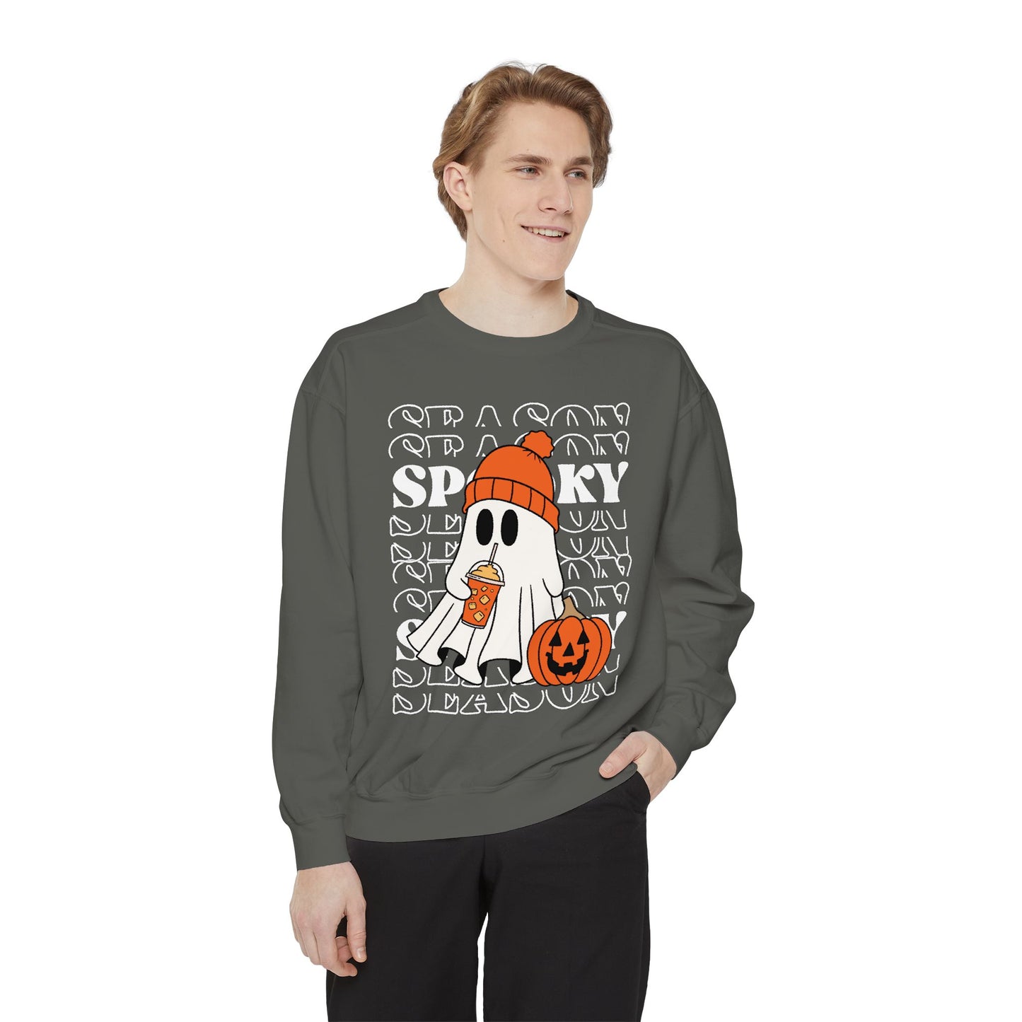 Spooky Season Sweatshirt - Unisex Garment-Dyed Pullover for Halloween and Fall, Cozy Comfort, Perfect Gift for Friends, October Decor,