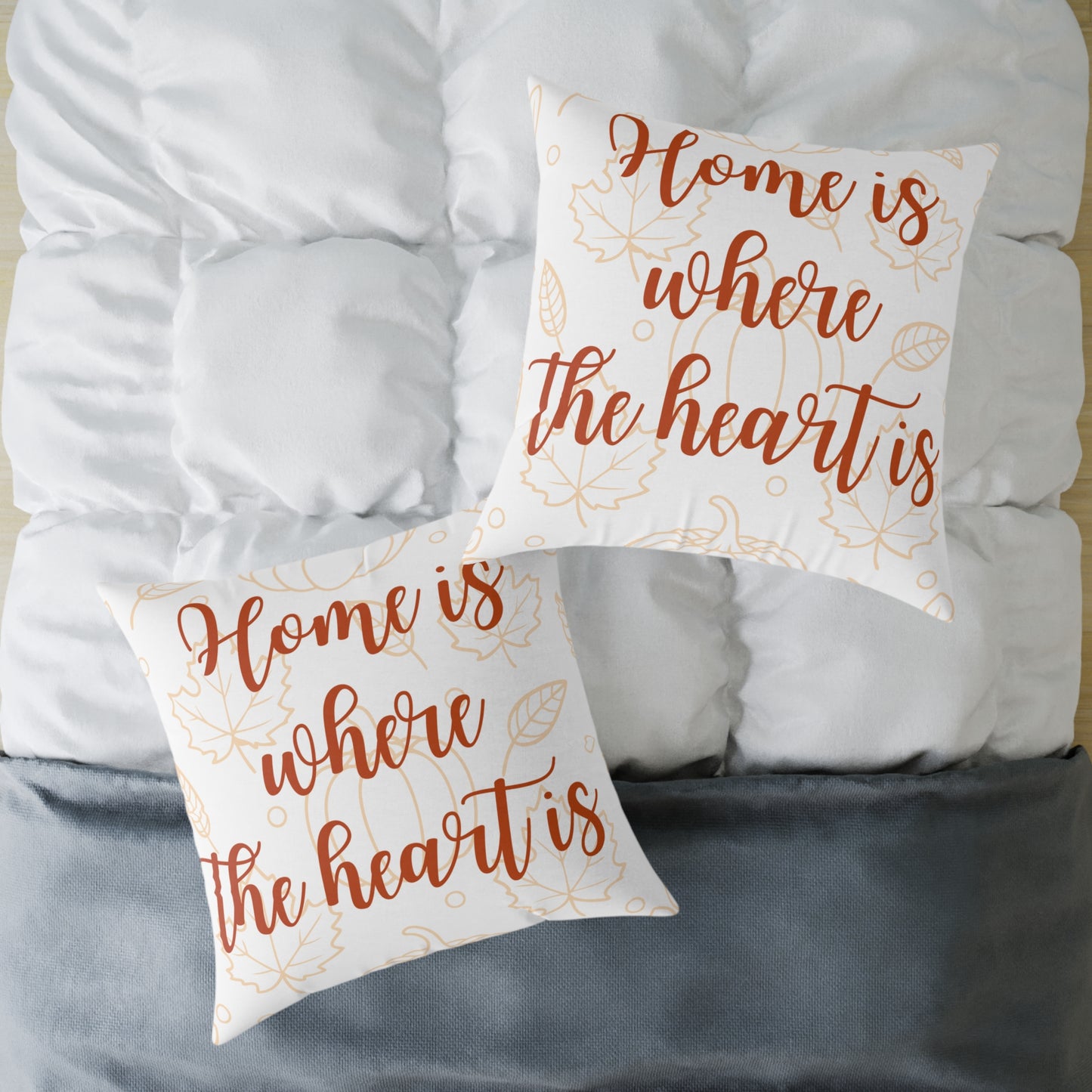 Cozy Home Décor Pillow, Home is Where the Heart Is, Perfect for Housewarming Gifts, Living Room Accent, Wedding Gift, Seasonal Home Decor