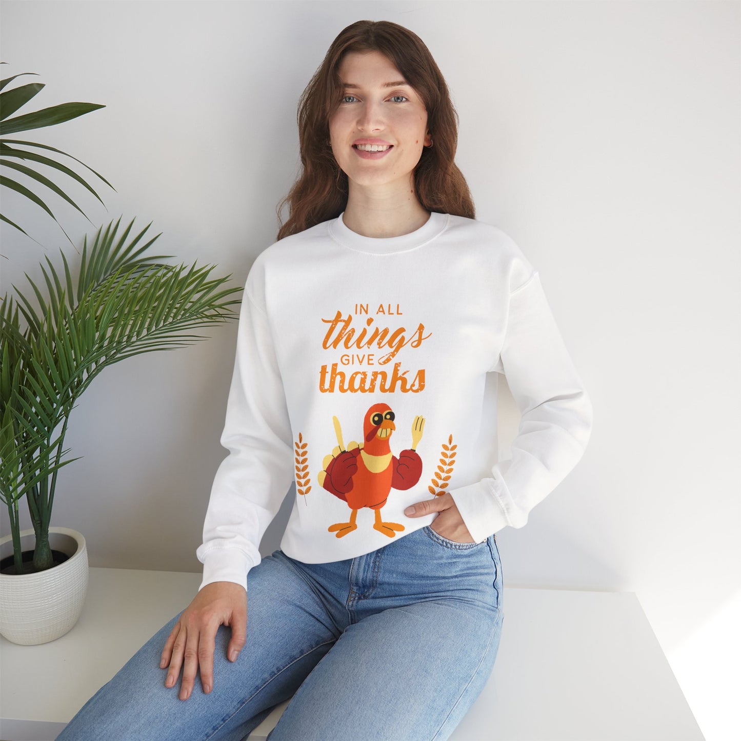 Thanksgiving Crewneck Sweatshirt, Unisex Sweatshirt, Cozy Fall Apparel, Holiday Gift, Seasonal Sweater
