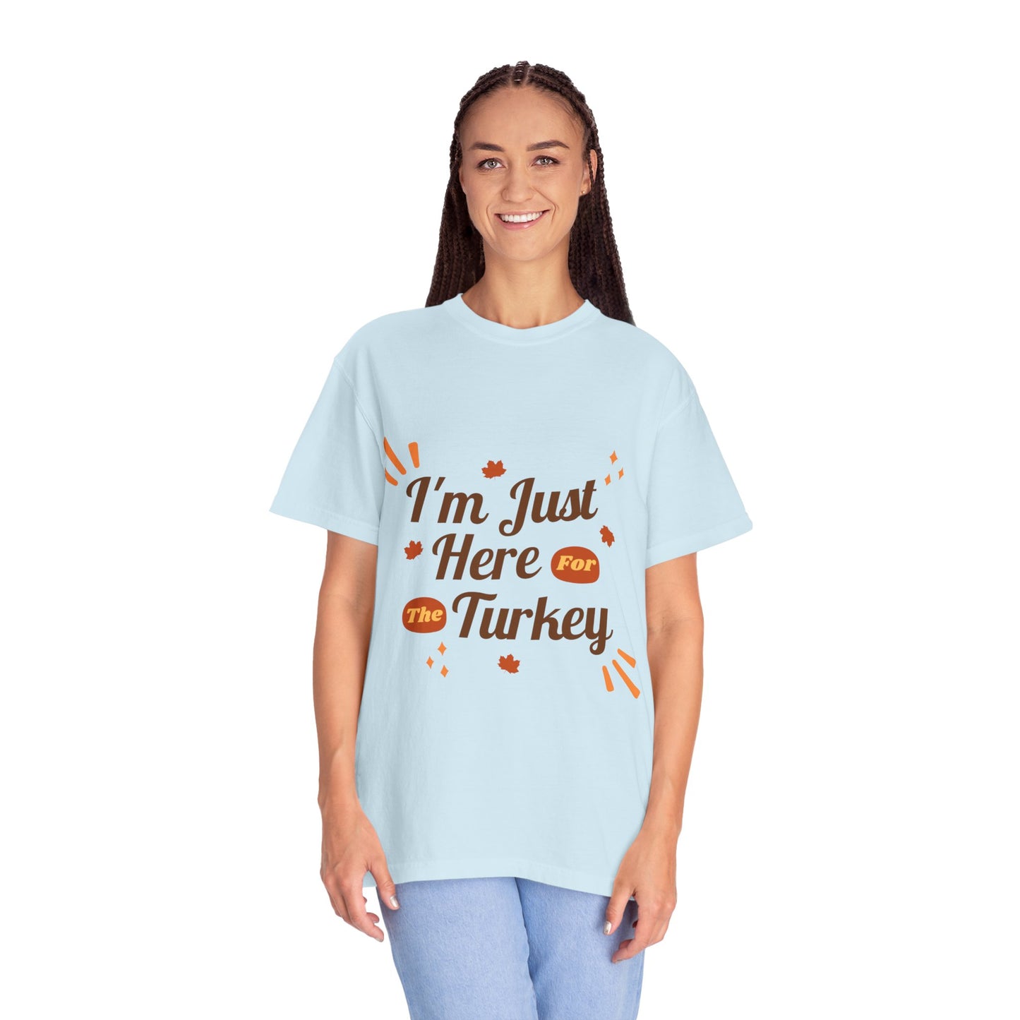 Thanksgiving Turkey T-shirt, Unisex Garment-Dyed Top, Fall Holiday Apparel, Casual Thanksgiving Outfit, Gift for Turkey Lovers