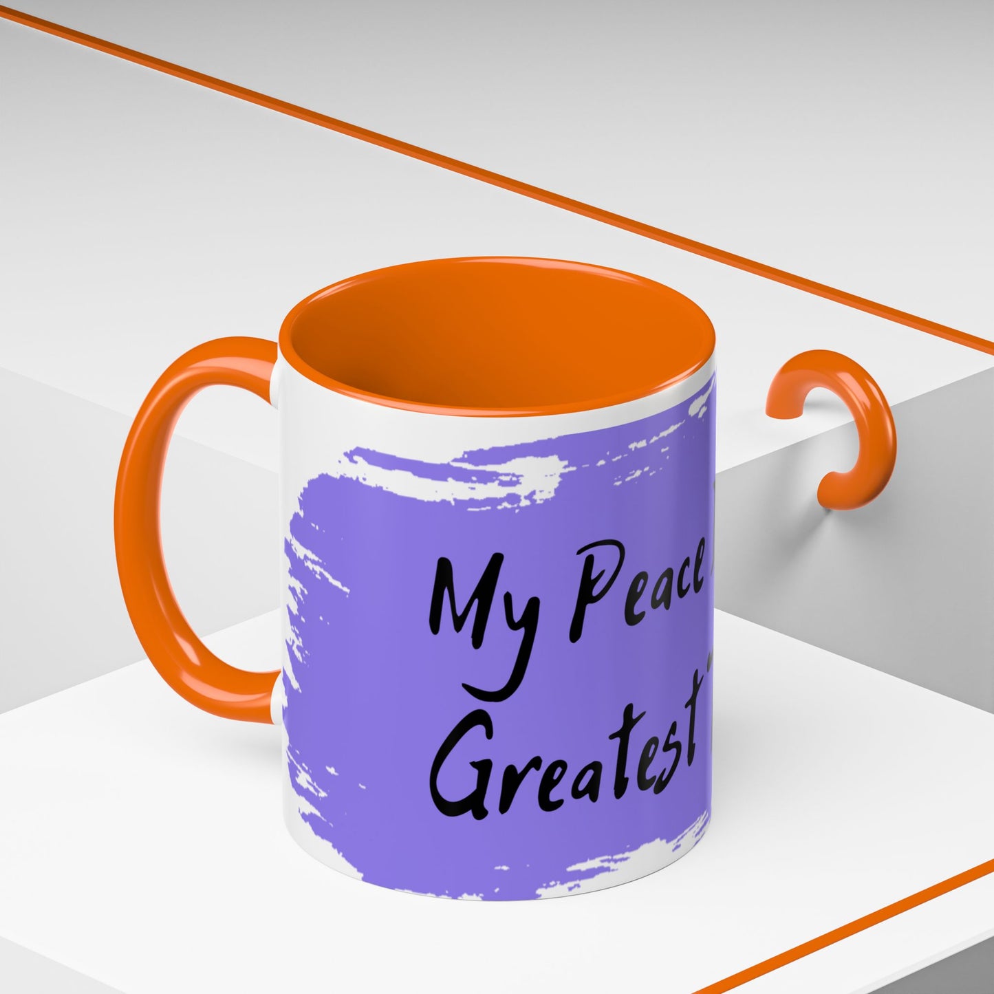 Inspirational Accent Coffee Mug - "My Peace Is My Greatest Treasure"