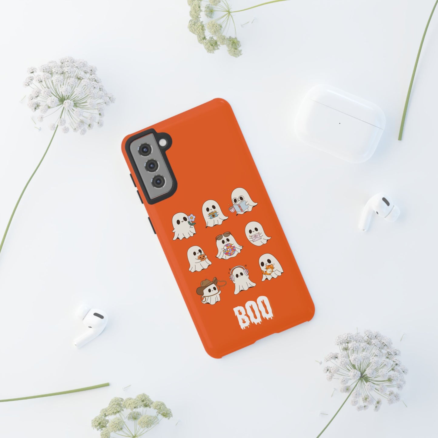 Ghostly Boo Phone Case, Halloween Cases, Cute Ghost Phone Cover, Trick-or-Treat Accessories, Spooky Gift for Halloween