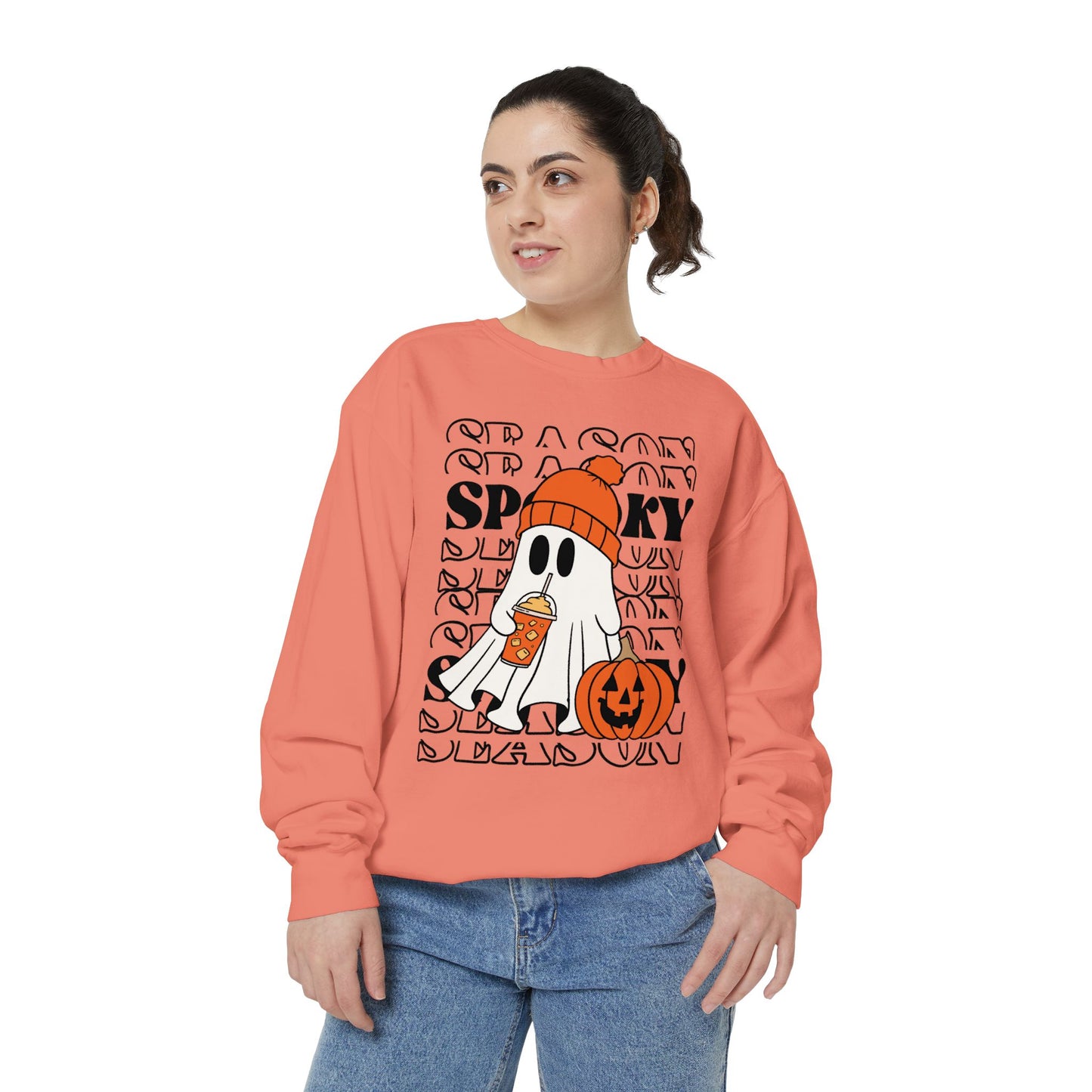 Spooky Season Sweatshirt - Unisex Garment-Dyed Pullover for Halloween and Fall, Cozy Comfort, Perfect Gift for Friends, October Decor,