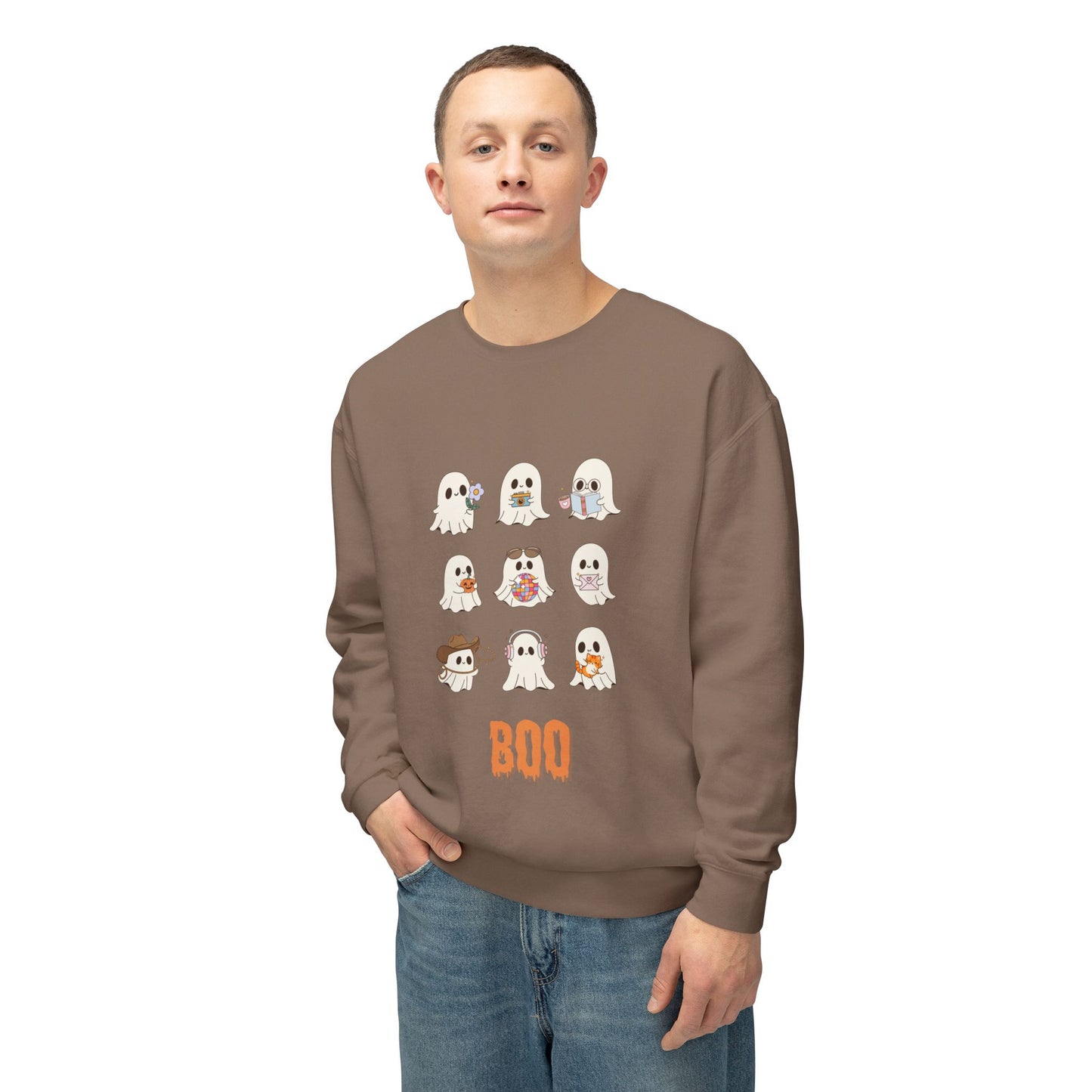 Adorable Ghosts Halloween Sweatshirt, Lightweight Crewneck, Unisex, Cute Halloween Apparel, Boo Sweatshirt, Spooky Season Gift