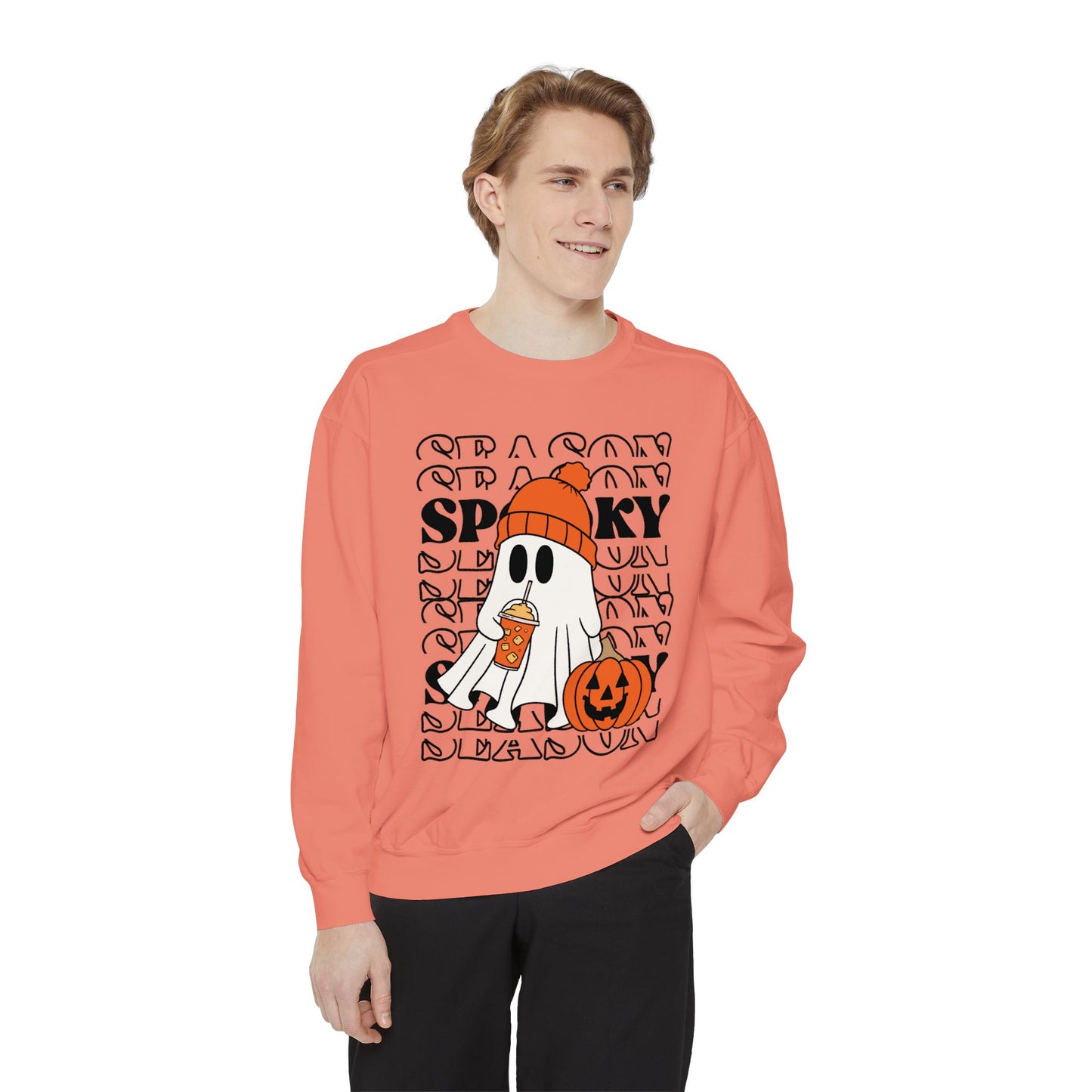 Spooky Season Sweatshirt - Unisex Garment-Dyed Pullover for Halloween and Fall, Cozy Comfort, Perfect Gift for Friends, October Decor,