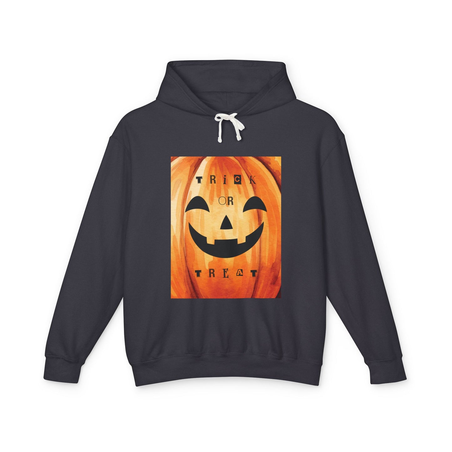 Halloween Pumpkin Hoodie, Unisex Lightweight Hooded Sweatshirt, Cozy Fall Apparel, Trick or Treat Costume