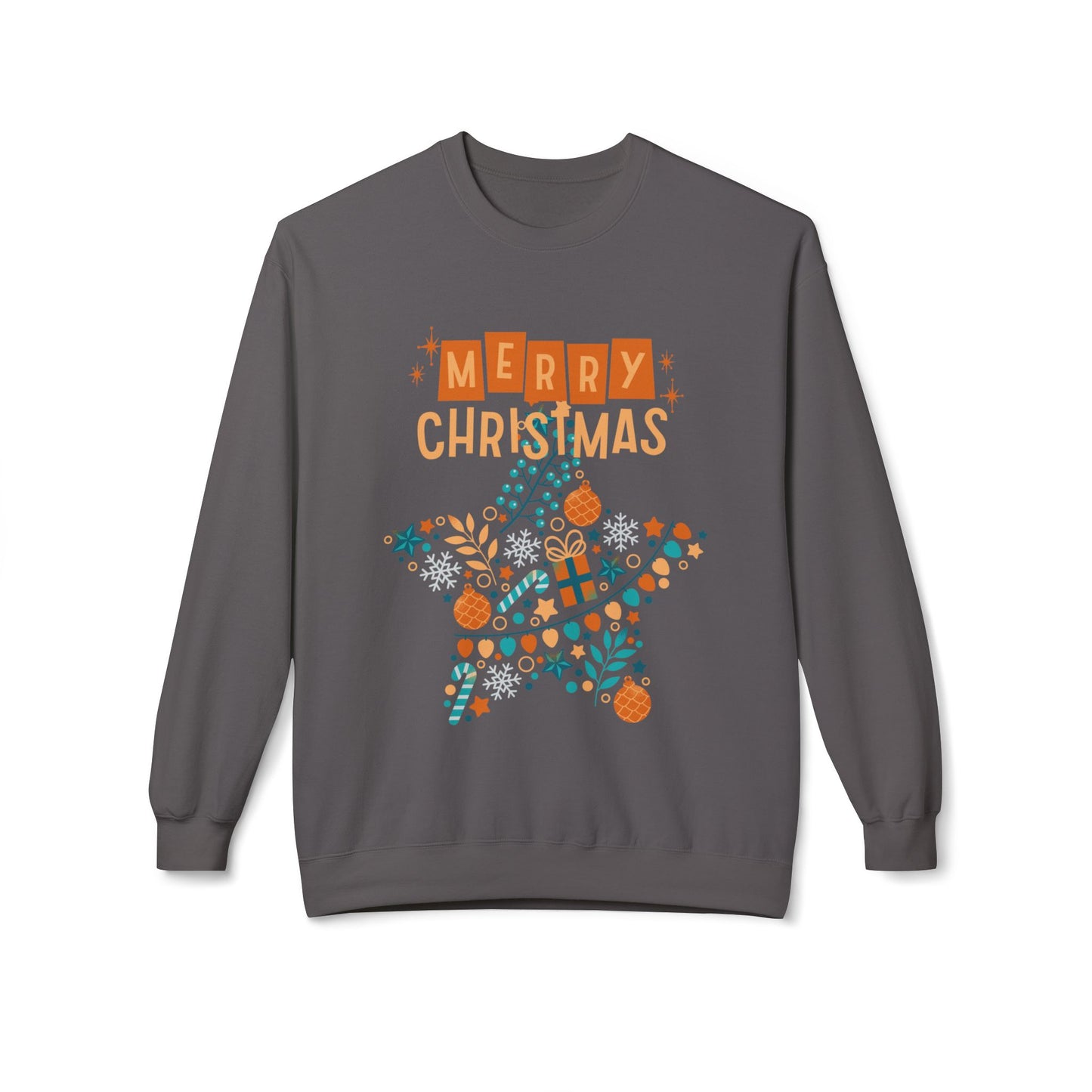 Merry Christmas Sweatshirt, Cozy Holiday Crewneck, Festive Apparel, Winter Gift, Unisex Fleece Top, Christmas Sweatshirt