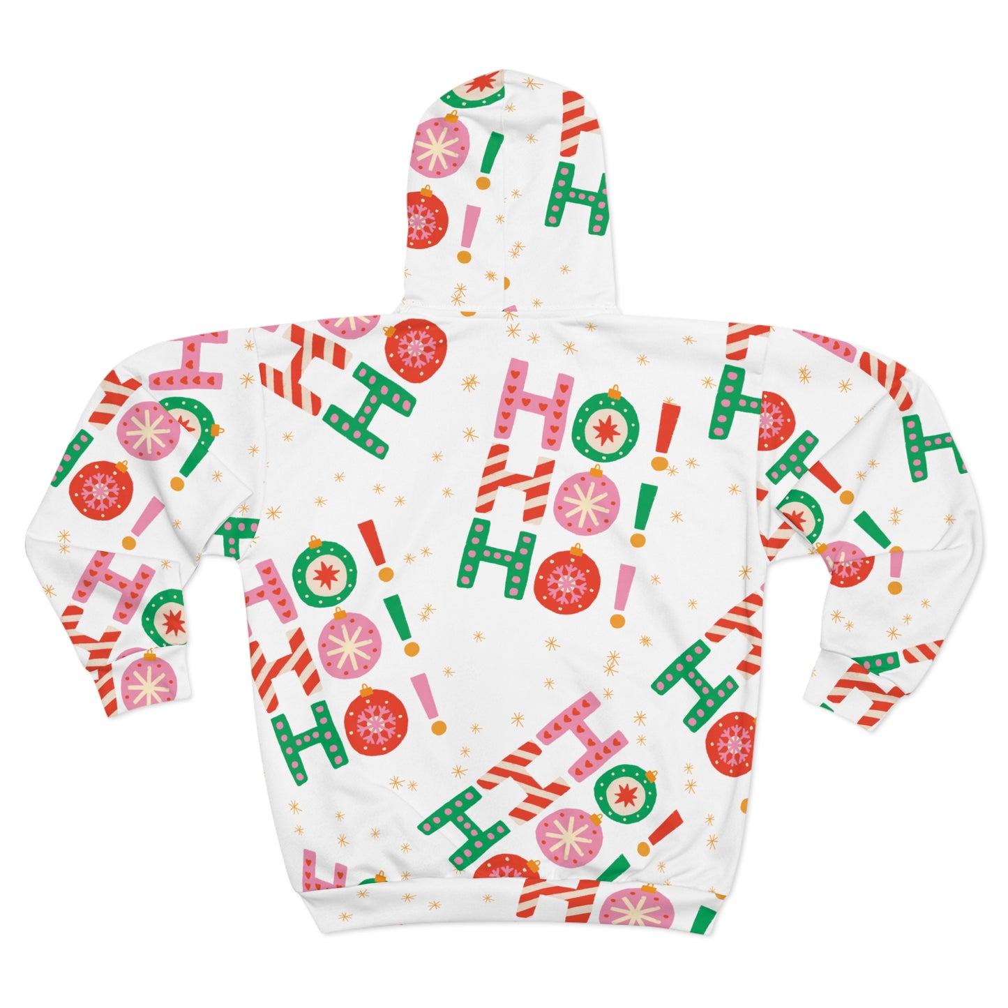 Ho Ho Ho Candy Style Festive Holiday Zip Hoodie