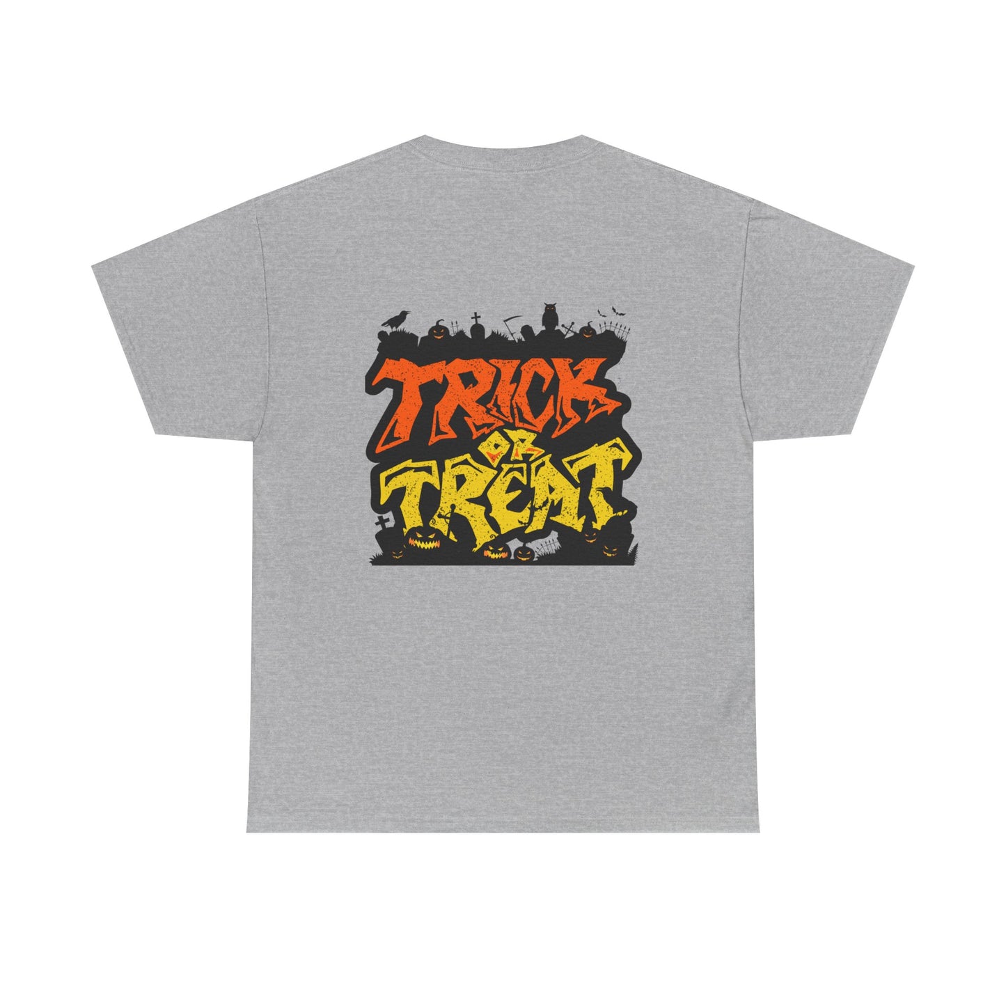 Halloween Unisex Tee, Spooky Pumpkin Shirt, Trick or Treat Graphic T-Shirt, Fall Clothing, Halloween Party Attire