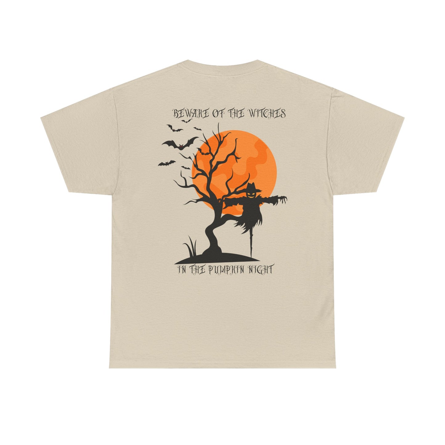 Halloween Witches Themed Unisex Heavy Cotton Tee, Scary Shirt, Witch T-Shirt, Fall Apparel, Spooky Night Top