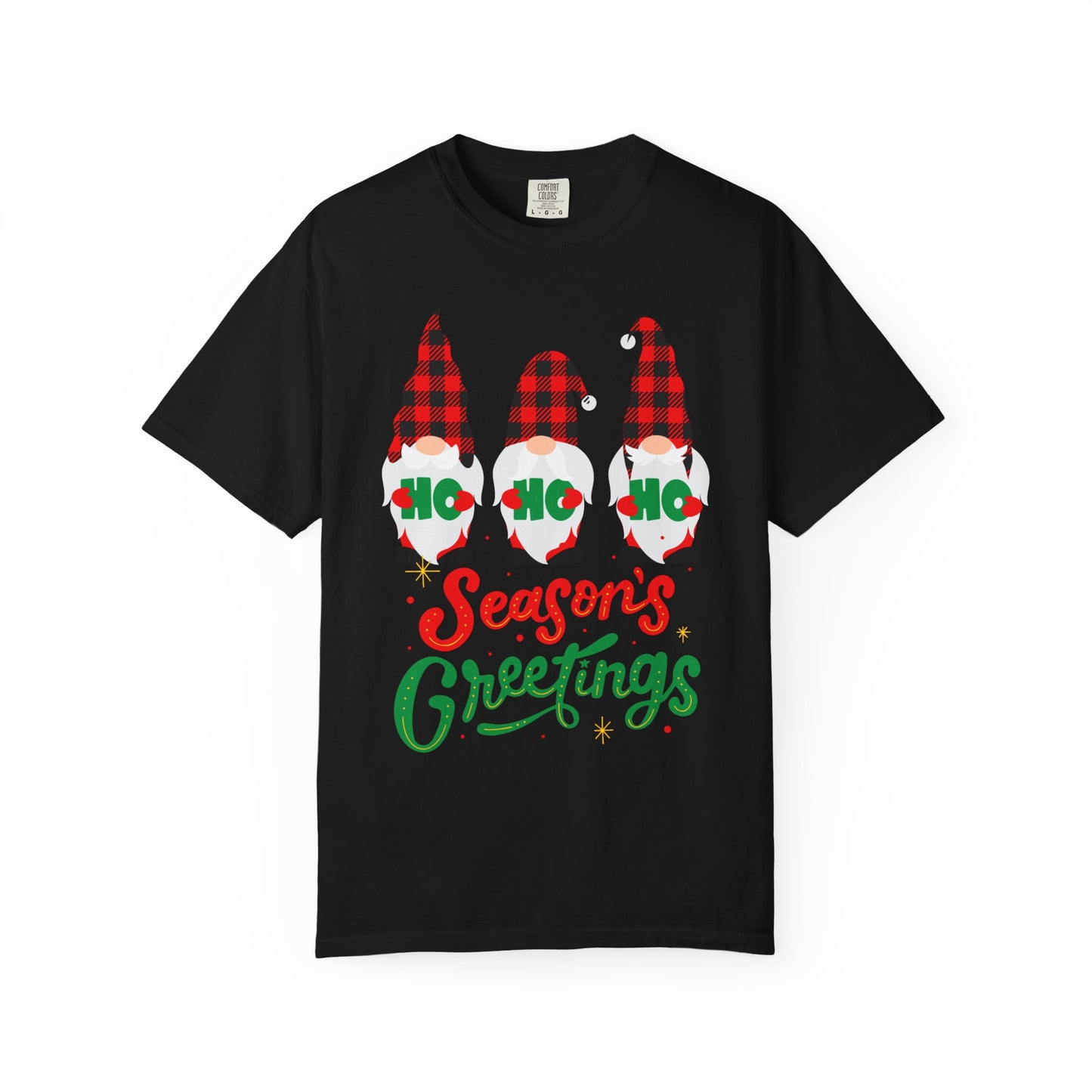 Season's Greetings Unisex T-shirt, Cozy Holiday Tee, Christmas Gift, Winter Apparel, Festive Clothing, Gnome Design