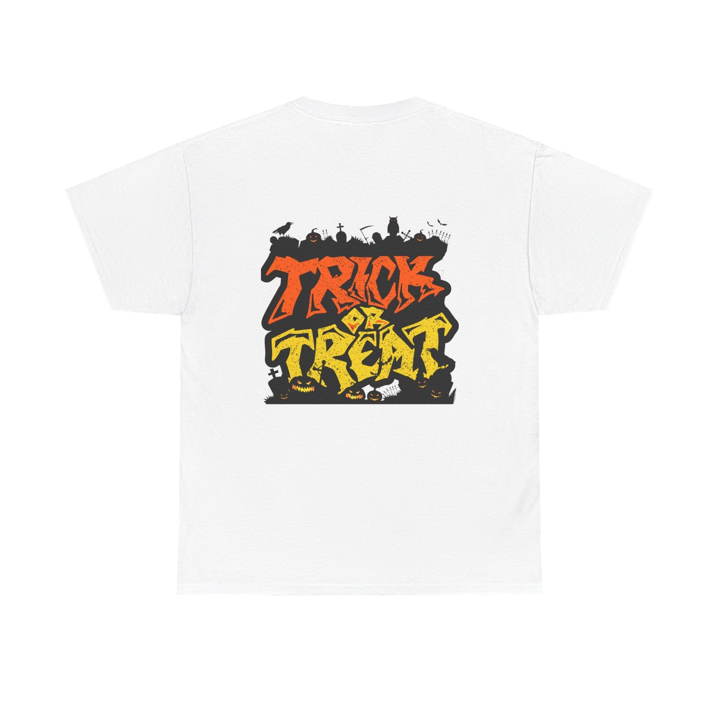 Halloween Unisex Tee, Spooky Pumpkin Shirt, Trick or Treat Graphic T-Shirt, Fall Clothing, Halloween Party Attire