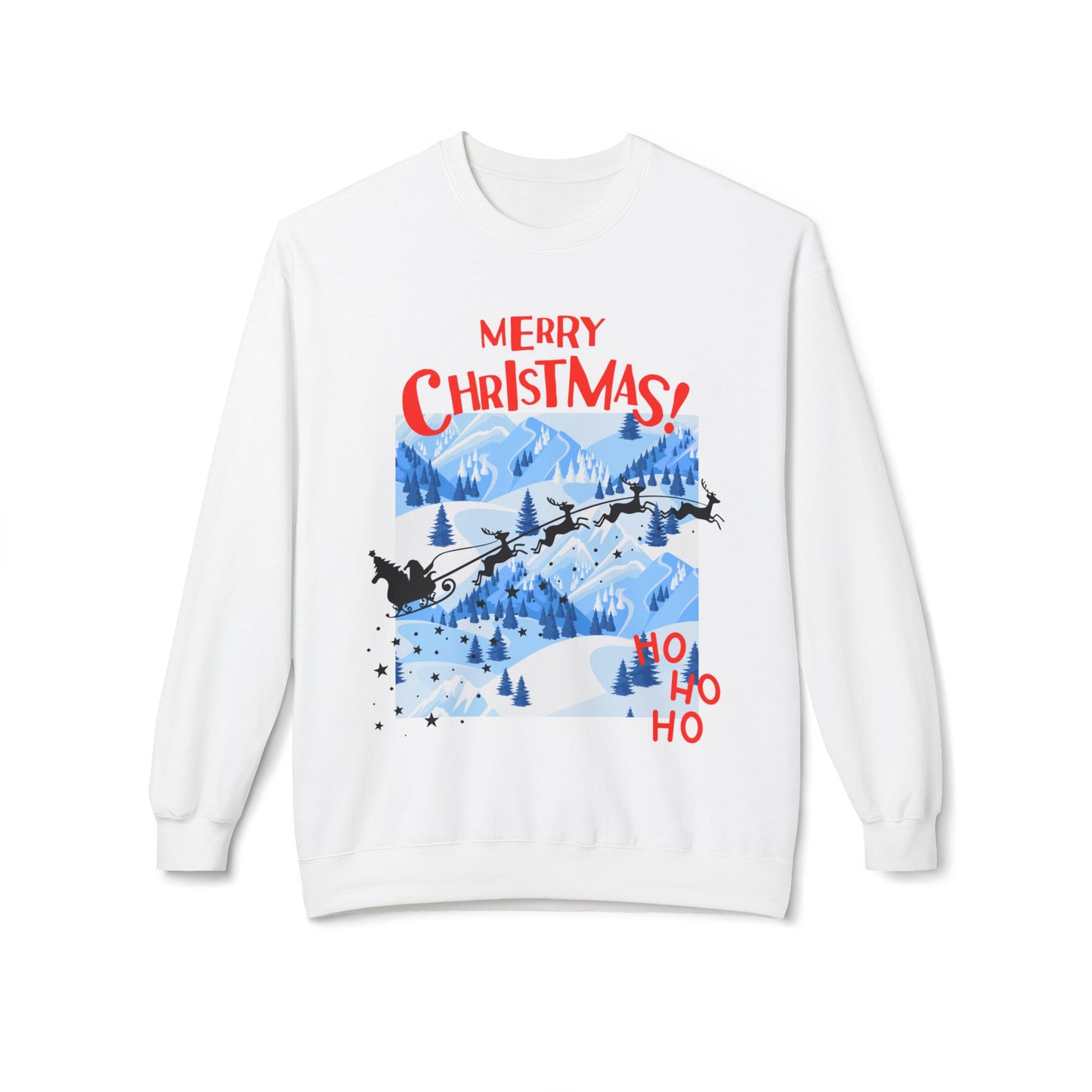 Christmas Santa Fleece Sweatshirt, Cozy Holiday Pullover, Merry Christmas Gift, Winter Sweater, Unisex Crewneck