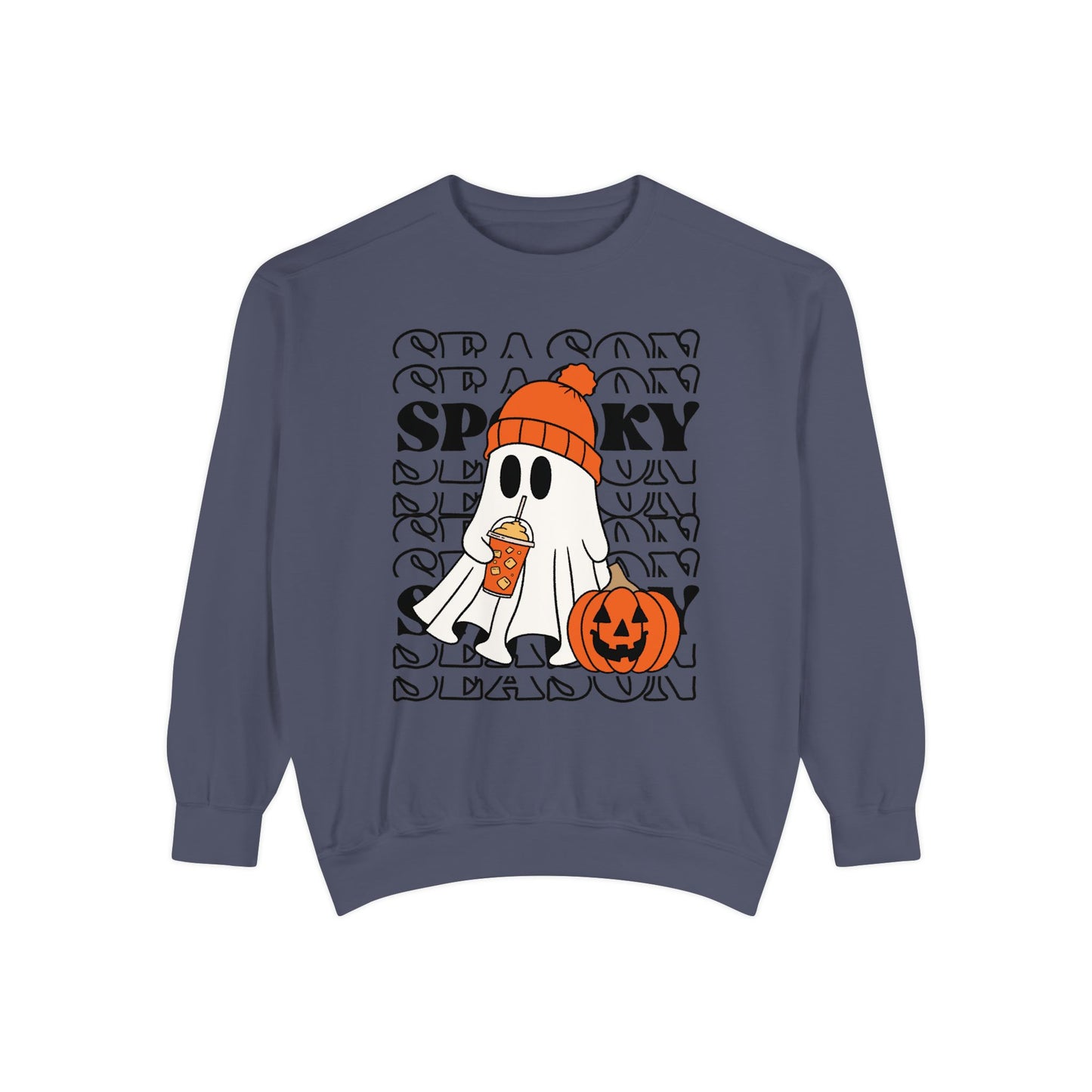 Spooky Season Sweatshirt - Unisex Garment-Dyed Pullover for Halloween and Fall, Cozy Comfort, Perfect Gift for Friends, October Decor,