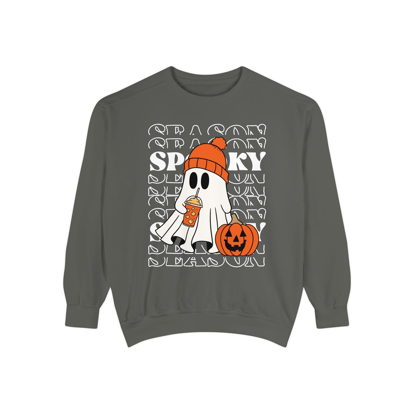 Spooky Season Sweatshirt - Unisex Garment-Dyed Pullover for Halloween and Fall, Cozy Comfort, Perfect Gift for Friends, October Decor,