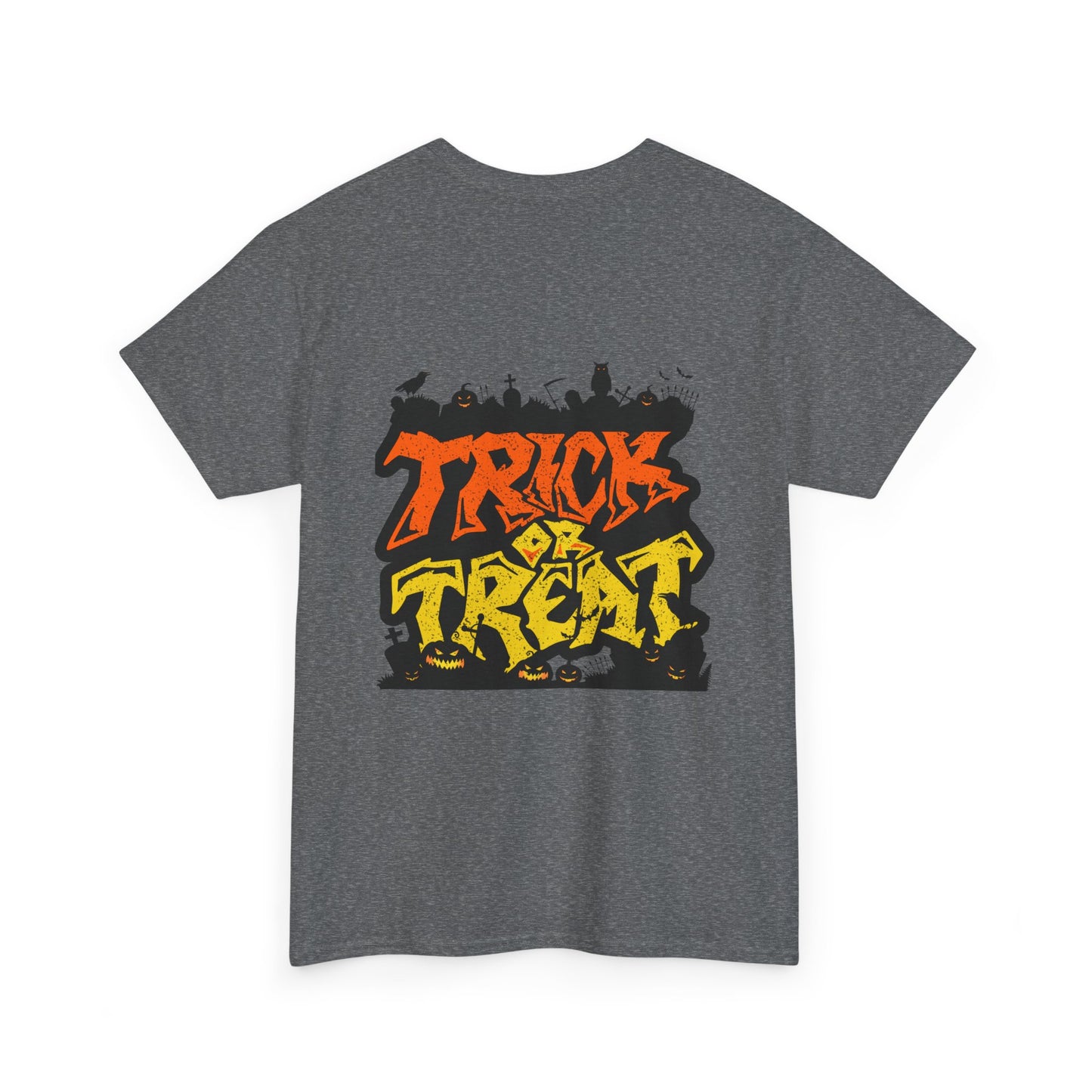 Halloween Unisex Tee, Spooky Pumpkin Shirt, Trick or Treat Graphic T-Shirt, Fall Clothing, Halloween Party Attire