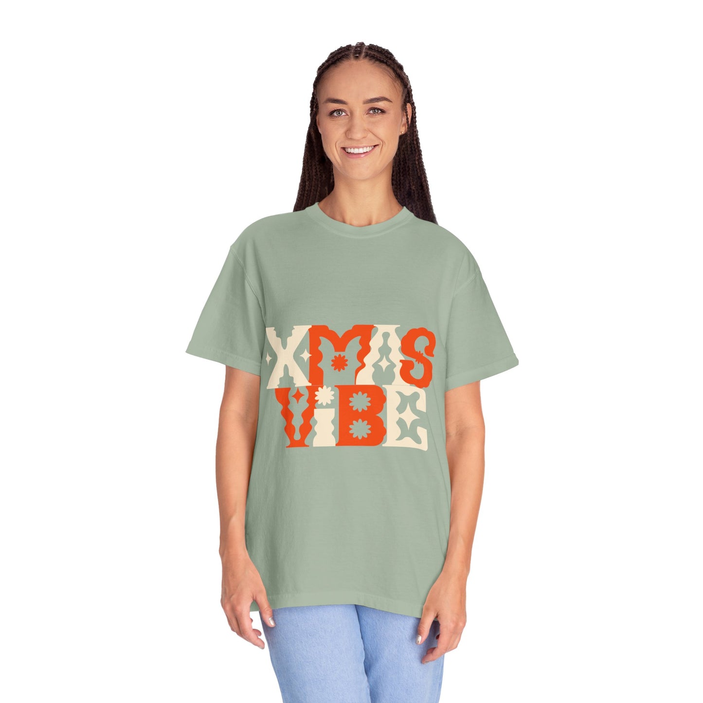 XMAS VIBE Unisex Garment-Dyed T-Shirt | Holiday Tee, Christmas Gift, Festive Apparel, Casual Wear, Vintage Style