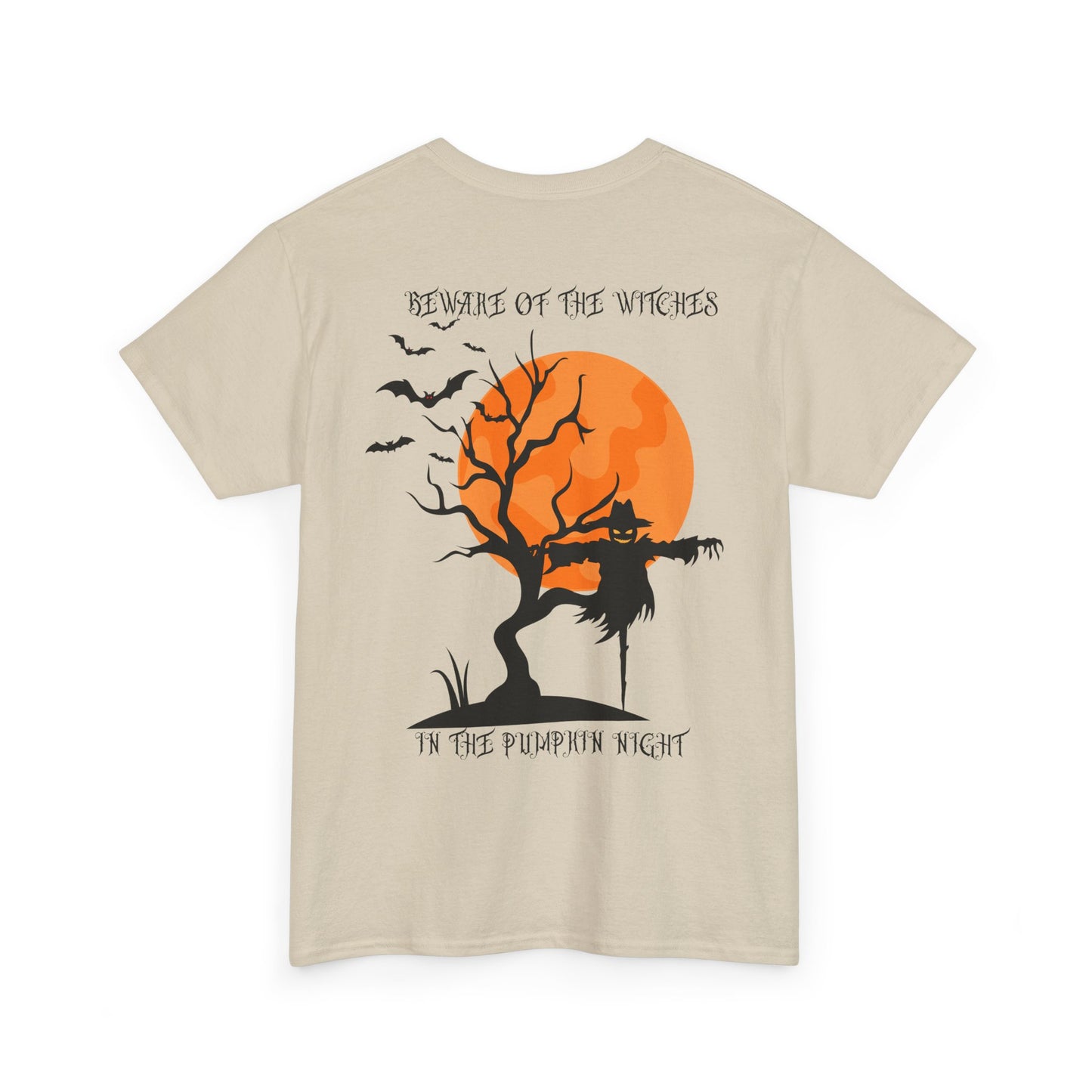 Halloween Witches Themed Unisex Heavy Cotton Tee, Scary Shirt, Witch T-Shirt, Fall Apparel, Spooky Night Top