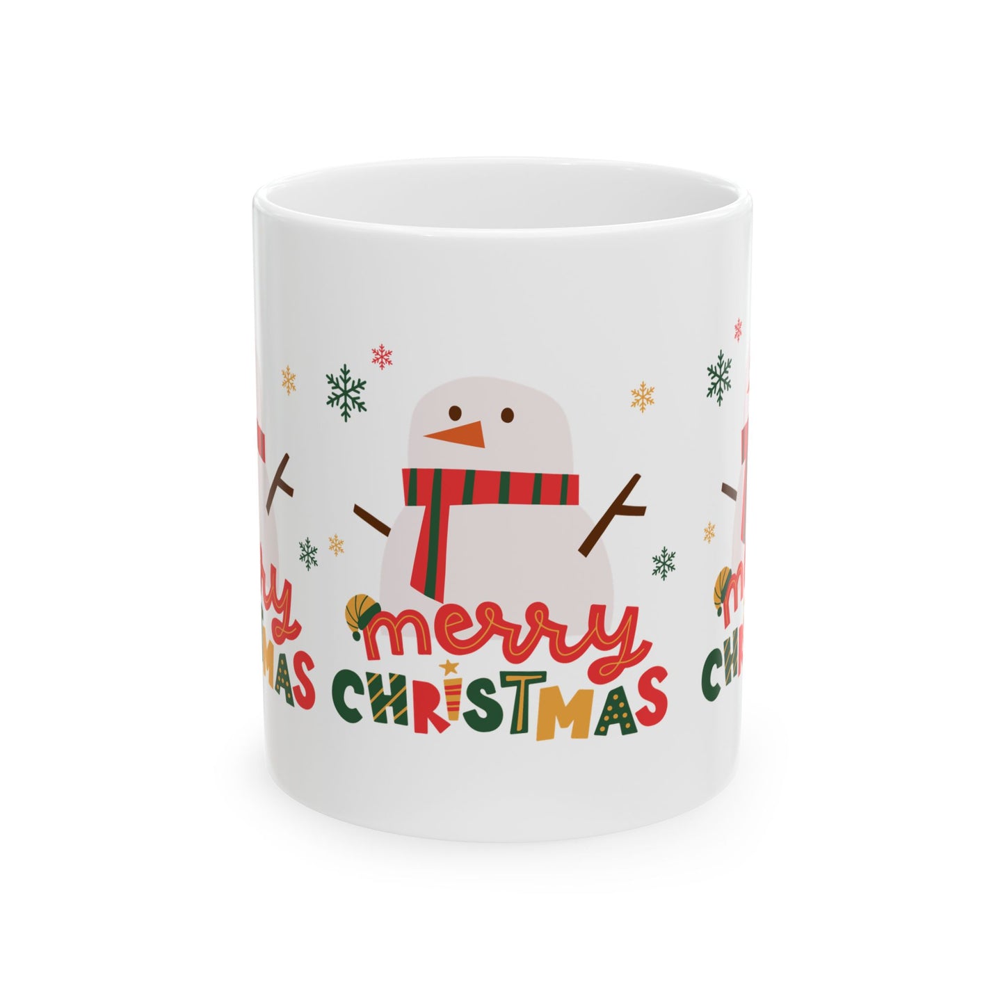 Merry Christmas Snowman Mug, Holiday Gift, 11oz, 15oz, Christmas Coffee Cup, Winter Decor, Cute Gift Idea