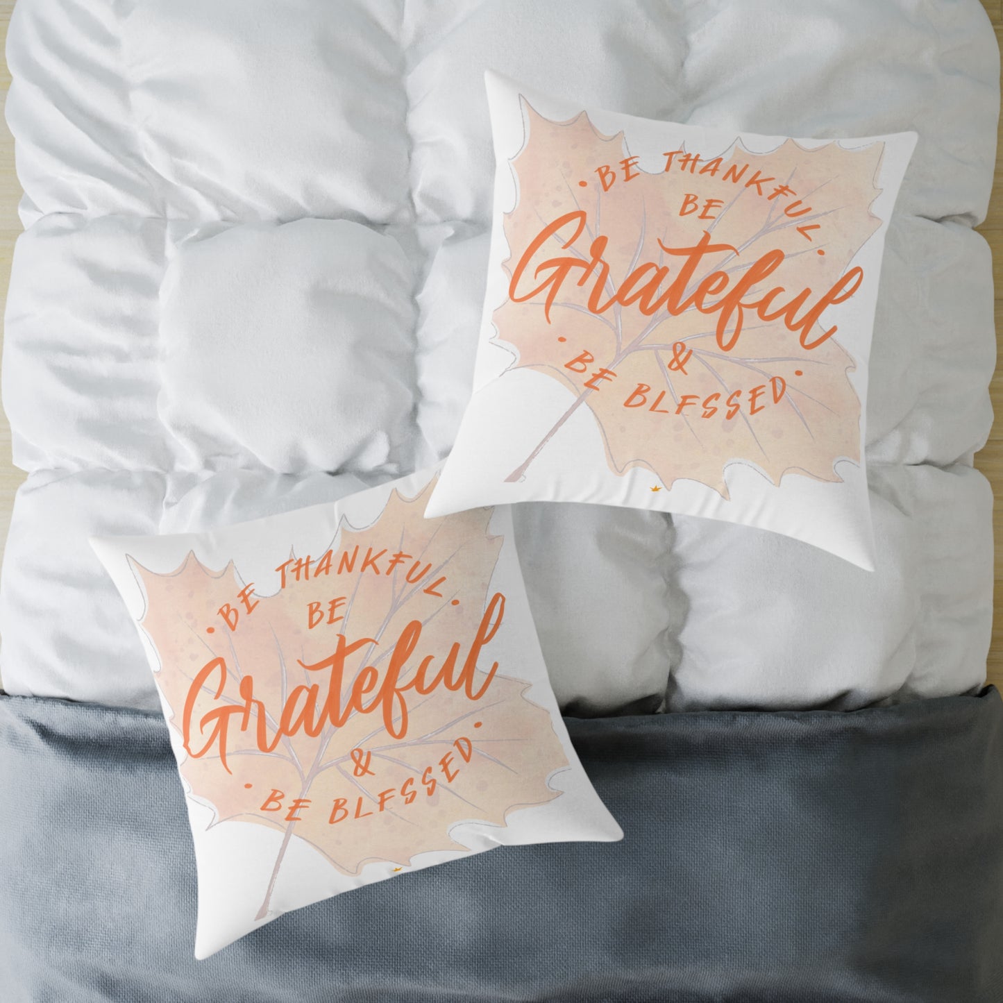 Grateful Canvas Pillow for Home Decor, Affirmation Cushion, Thanksgiving Gift, Cozy Bedroom Accessory, Motivational Throw Pillow