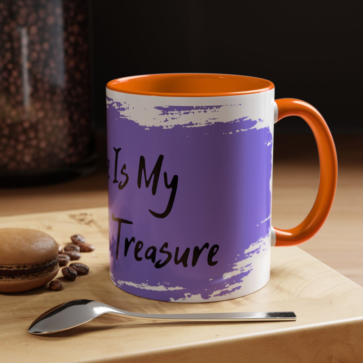 Inspirational Accent Coffee Mug - "My Peace Is My Greatest Treasure"