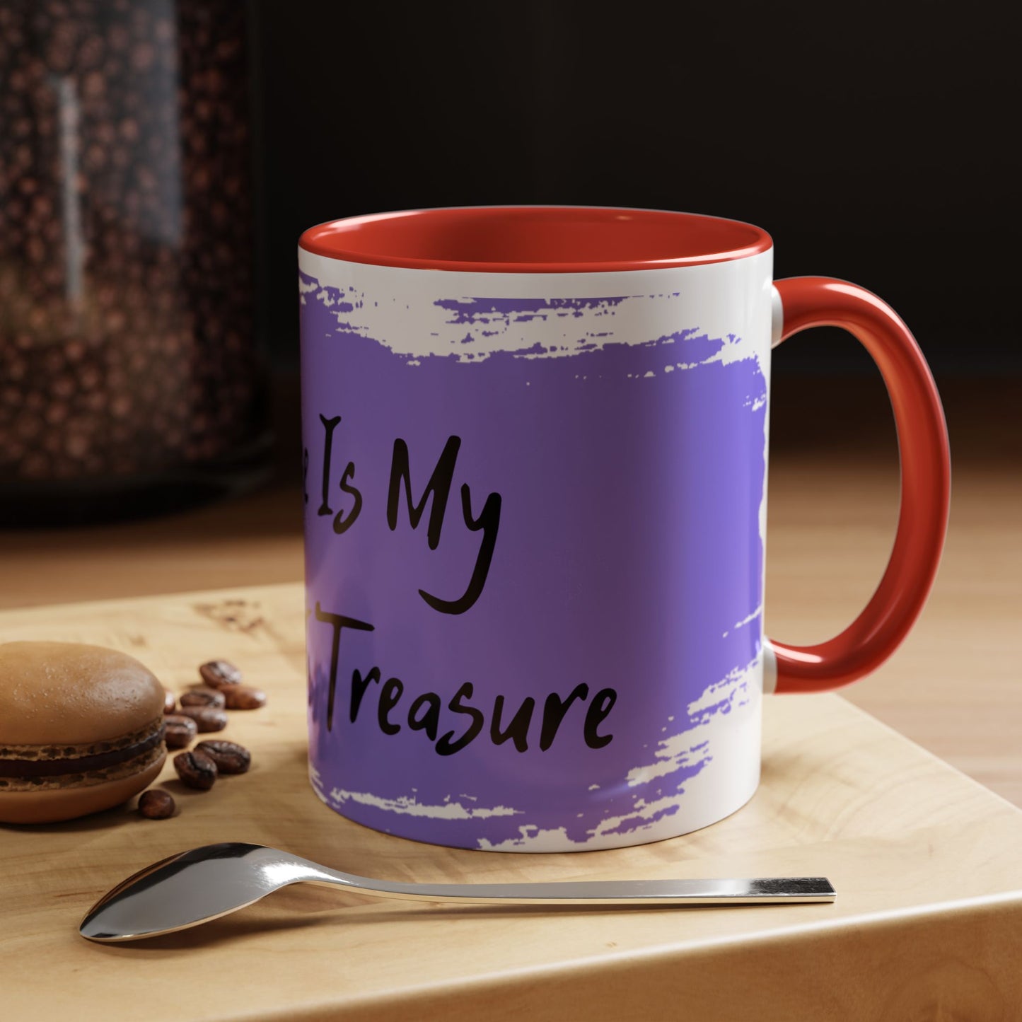 Inspirational Accent Coffee Mug - "My Peace Is My Greatest Treasure"