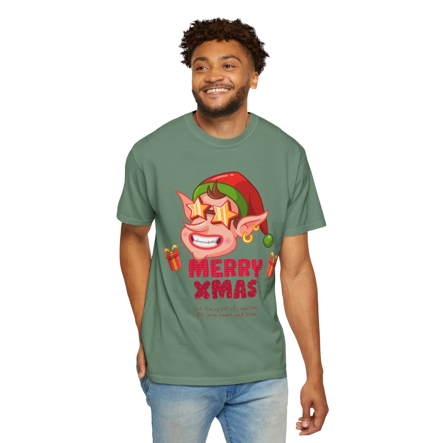 Fun Christmas Elf T-Shirt, Holiday Apparel, Merry Xmas Shirt, Unisex Gift, Festive Clothing, Xmas Party Outfit