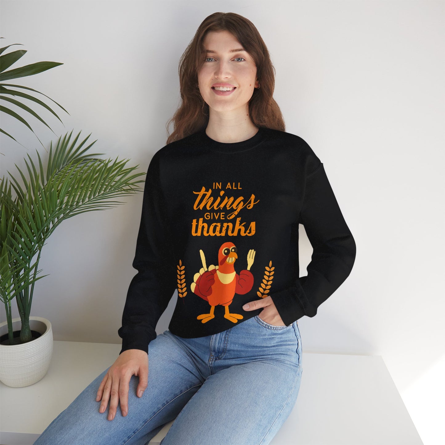 Thanksgiving Crewneck Sweatshirt, Unisex Sweatshirt, Cozy Fall Apparel, Holiday Gift, Seasonal Sweater