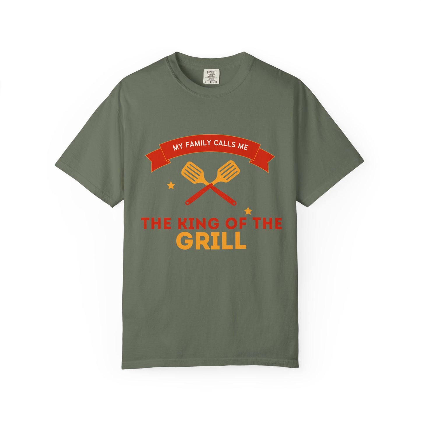King of the Grill T-shirt | Unisex Garment-Dyed Tee for BBQ Lovers, Father's Day Gift, Cooking Enthusiasts, Summer Parties, Family