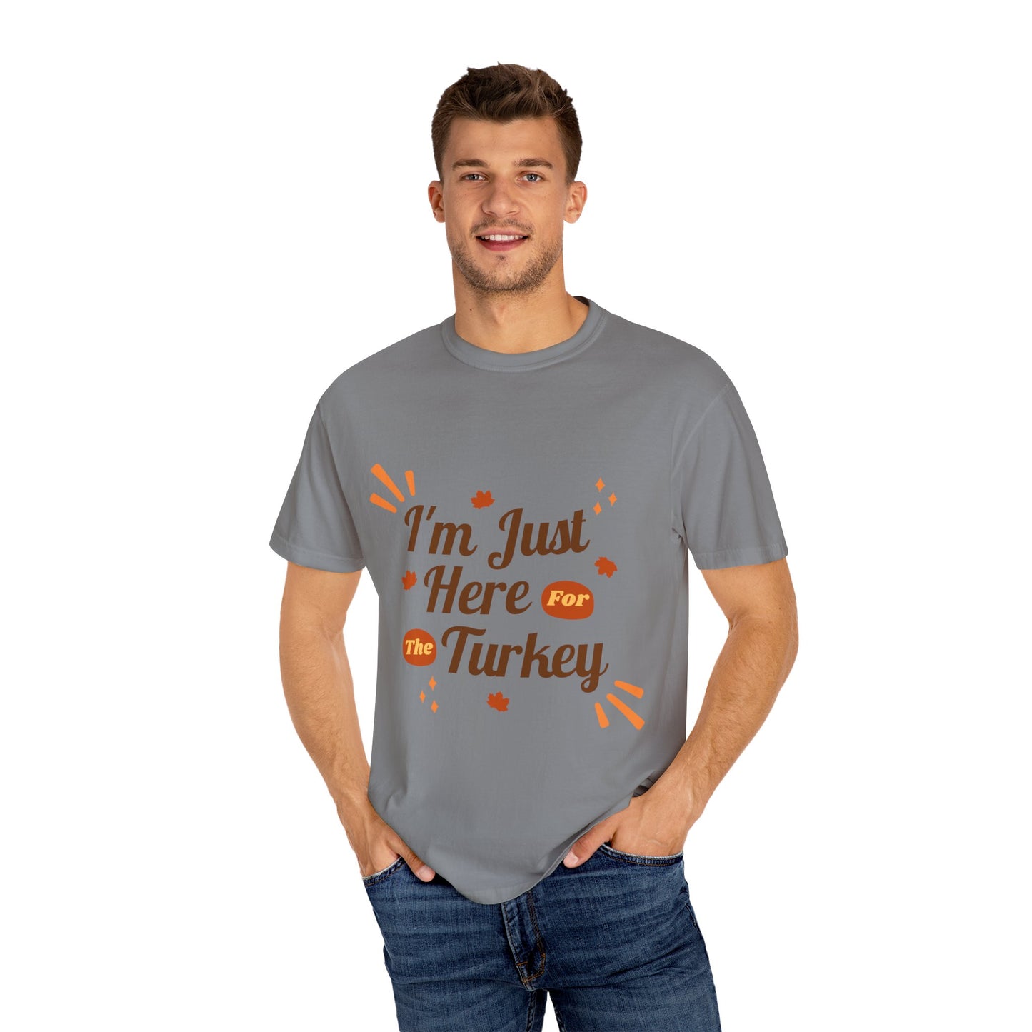 Thanksgiving Turkey T-shirt, Unisex Garment-Dyed Top, Fall Holiday Apparel, Casual Thanksgiving Outfit, Gift for Turkey Lovers
