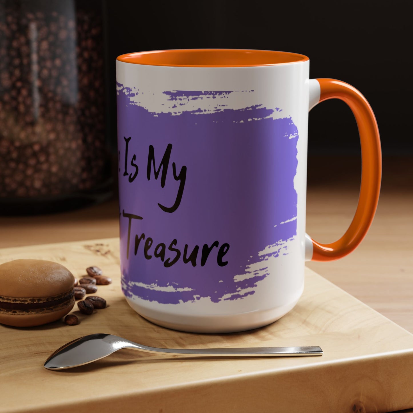 Inspirational Accent Coffee Mug - "My Peace Is My Greatest Treasure"
