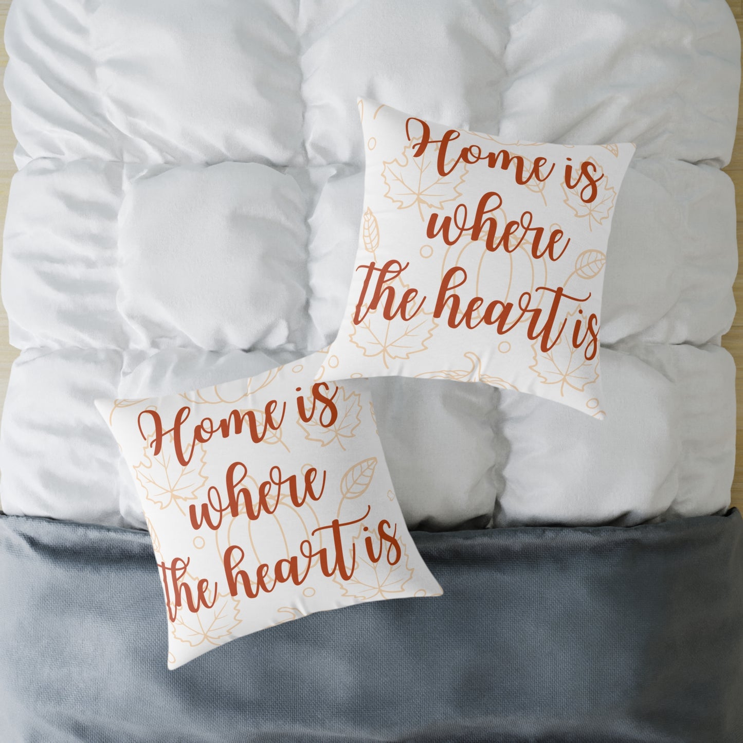Cozy Home Décor Pillow, Home is Where the Heart Is, Perfect for Housewarming Gifts, Living Room Accent, Wedding Gift, Seasonal Home Decor