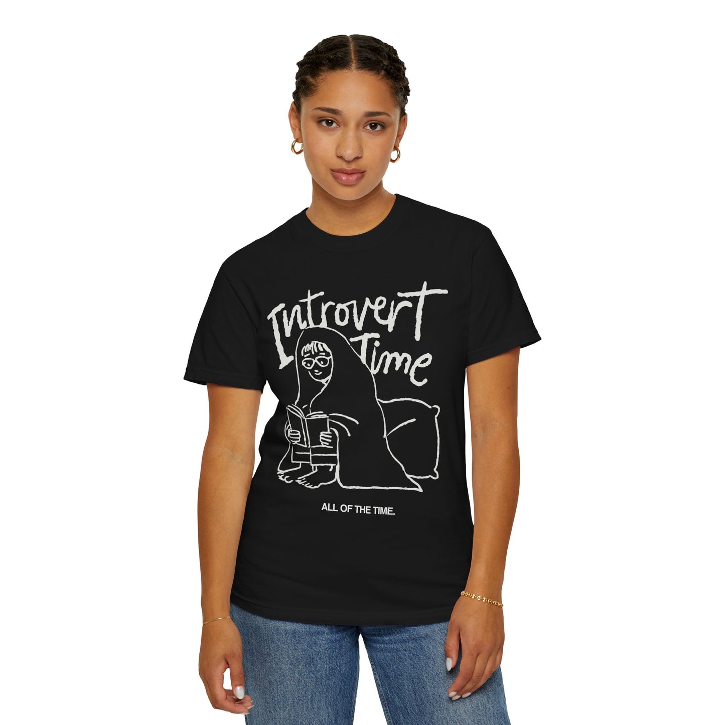 Unisex Introvert Time T-shirt, Cozy Graphic Tee for Introverts, Perfect Gift for Book Lovers, Relaxation Shirt, Comfy Everyday Wear
