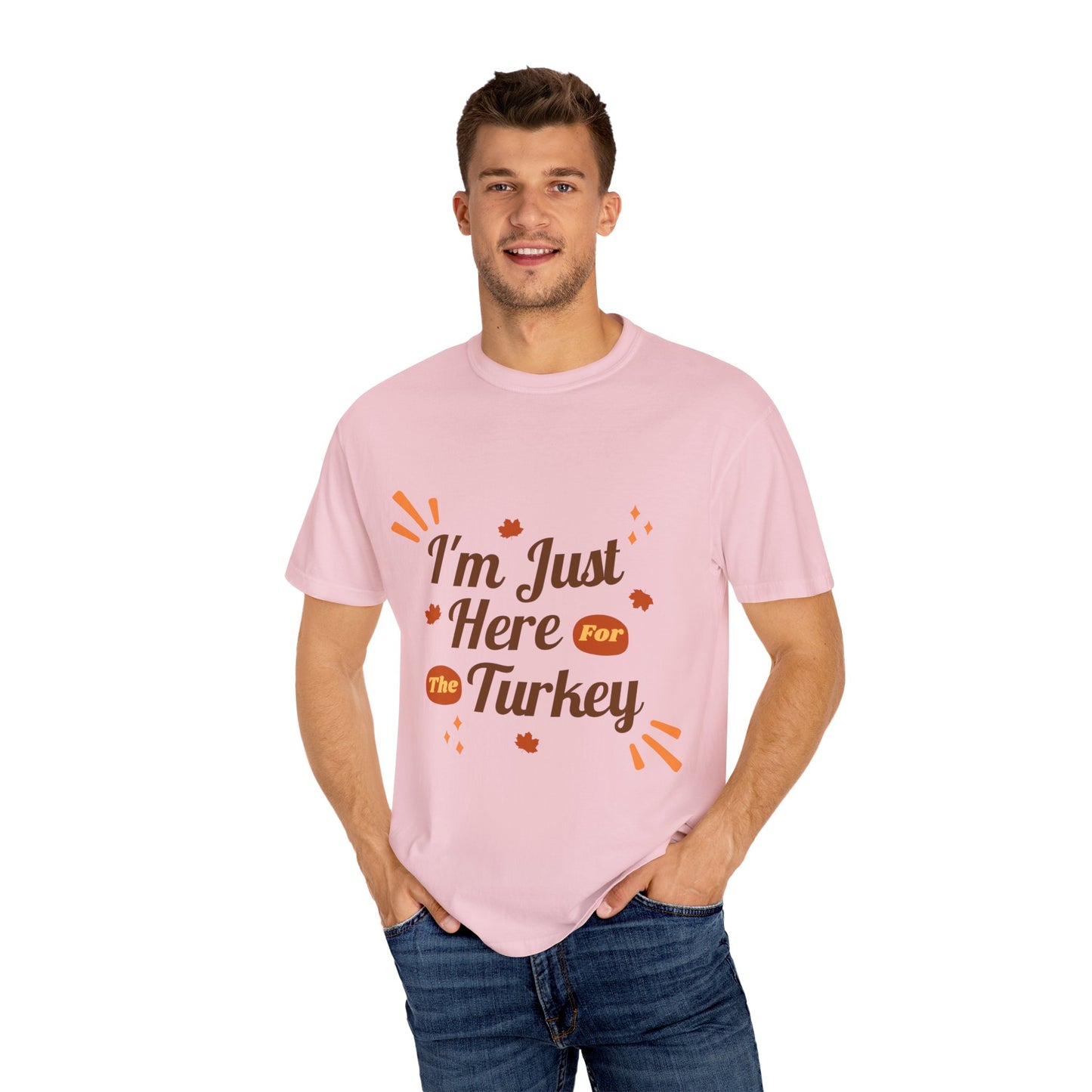 Thanksgiving Turkey T-shirt, Unisex Garment-Dyed Top, Fall Holiday Apparel, Casual Thanksgiving Outfit, Gift for Turkey Lovers
