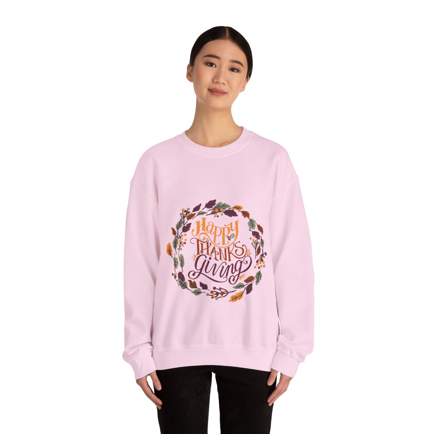 Happy Thanksgiving Crewneck Sweatshirt - Cozy Fall Apparel, Thanksgiving Gift, Unisex Pullover, Casual Fall Sweatshirt