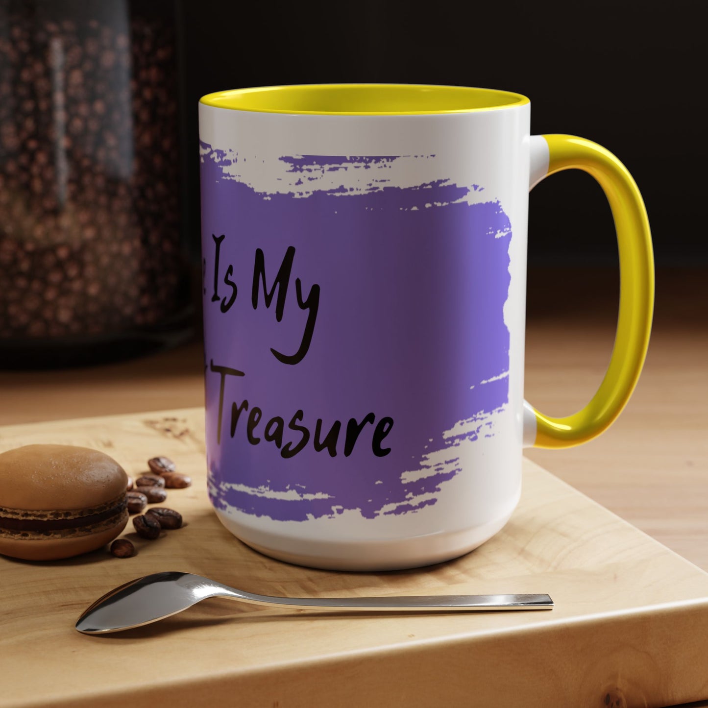 Inspirational Accent Coffee Mug - "My Peace Is My Greatest Treasure"