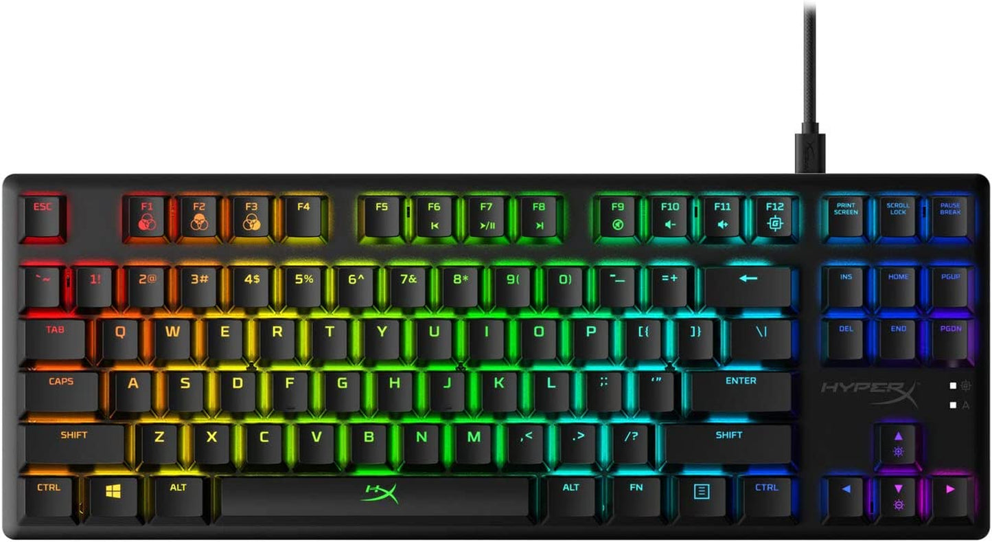 Alloy Origins 60 - Mechanical Gaming Keyboard, Ultra Compact 60% Form Factor, Double Shot PBT Keycaps, RGB LED Backlit, NGENUITY Software Compatible - Linear Red Switch,Black