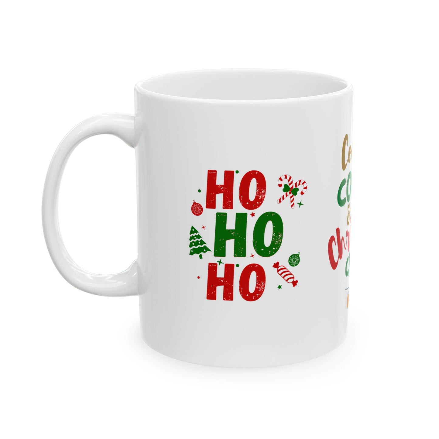 Festive Ceramic Mug – ‘Cookies, Coffee & Christmas Cheer’ | Holiday Gift, Winter Decor, Cozy Home, Coffee Lover's Gift
