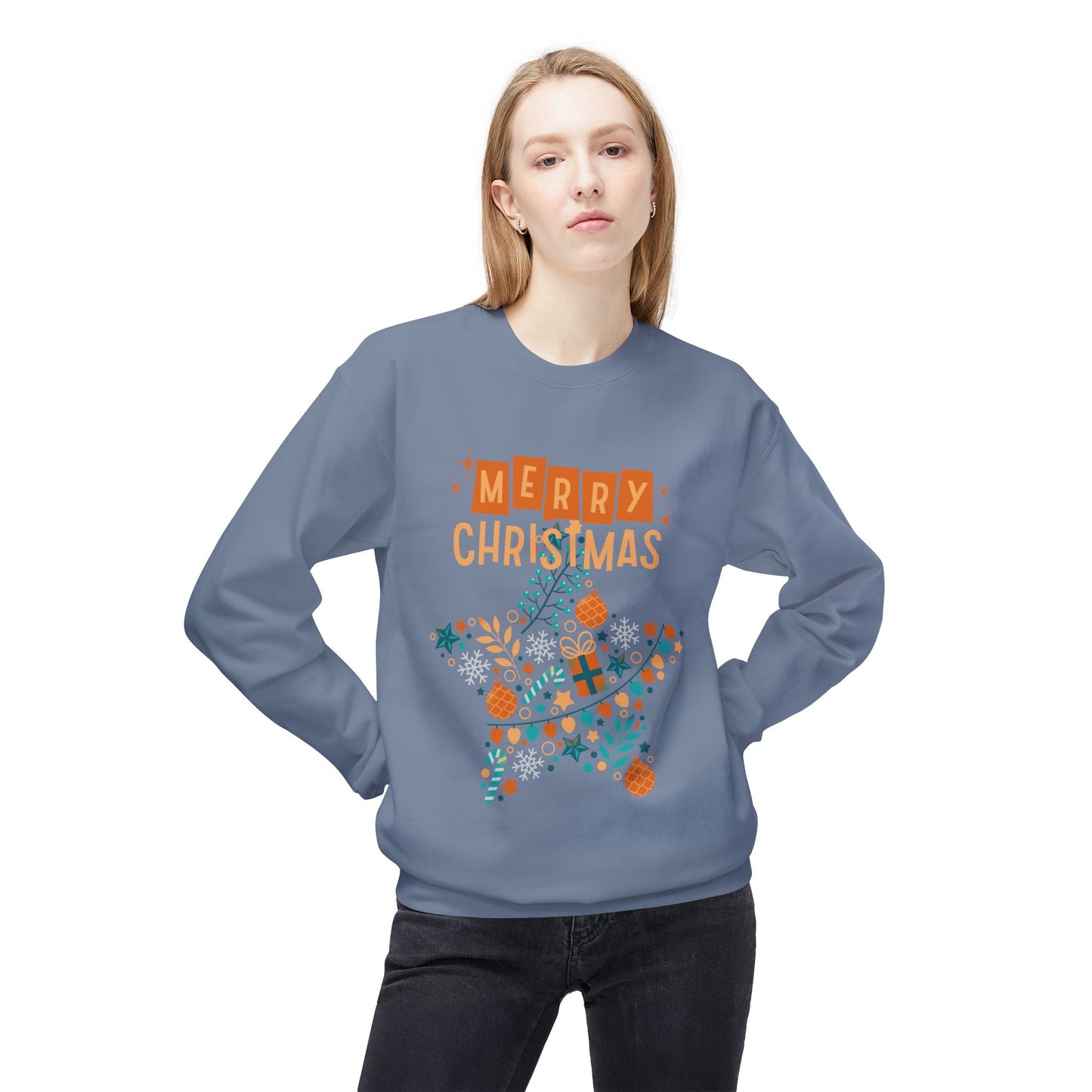 Merry Christmas Sweatshirt, Cozy Holiday Crewneck, Festive Apparel, Winter Gift, Unisex Fleece Top, Christmas Sweatshirt