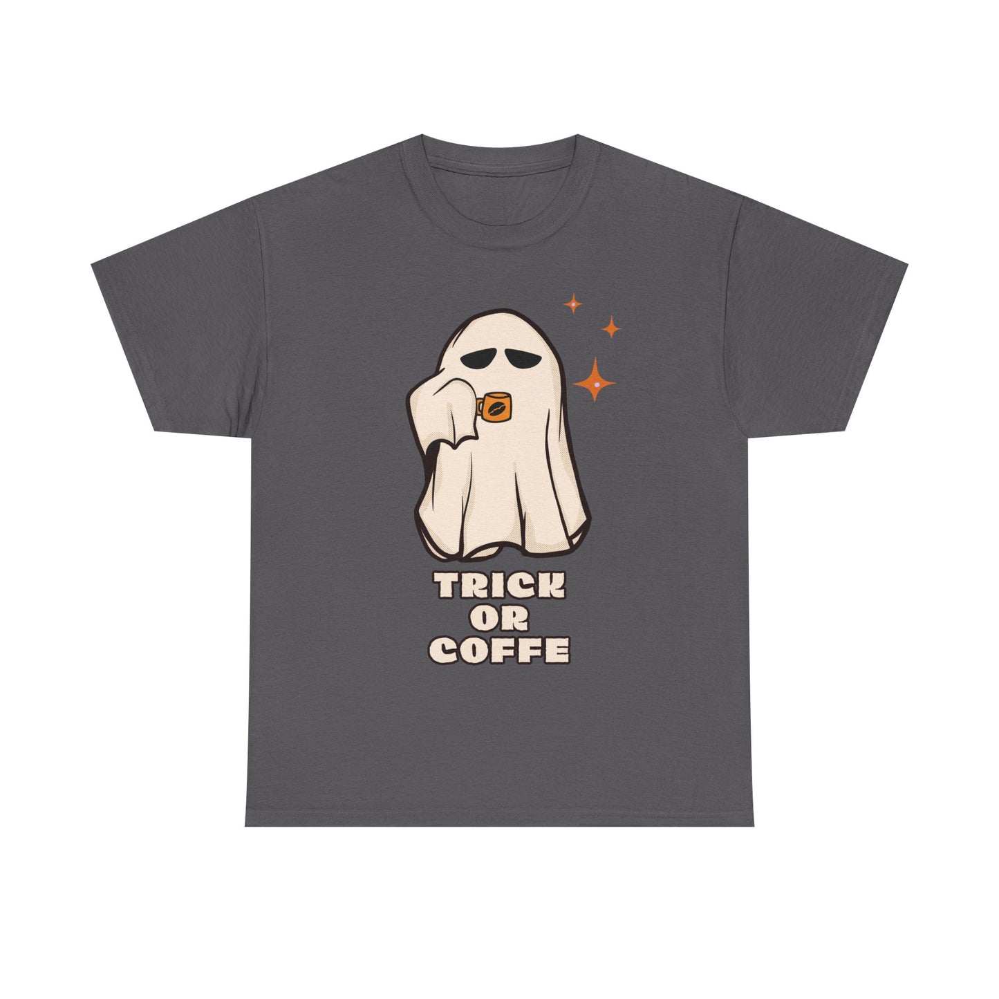 Ghostly Coffee Unisex Tee - Perfect for Halloween, Cozy Days, and Gift Ideas, Trick or Coffe Shirt, Holidays, Ghost Design, Coffee